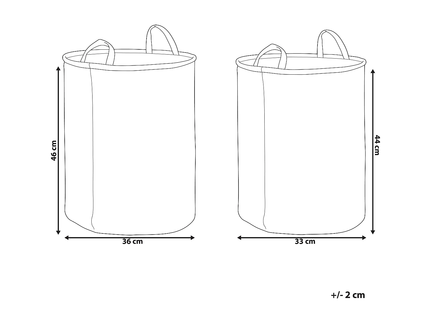 Lot de 2 paniers ARCHA Coton Blanc