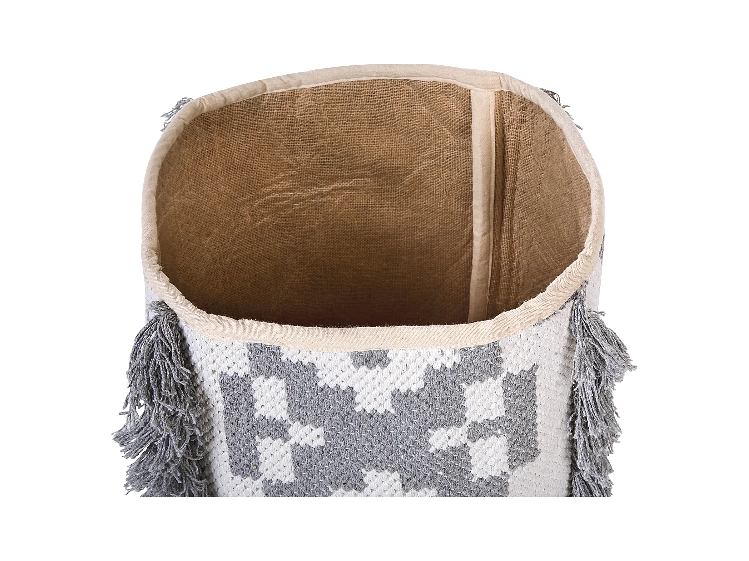 Set aus 2 Baumwollaufbewahrungskörbe Behälter Dekoration Weiß und Grau Kalai