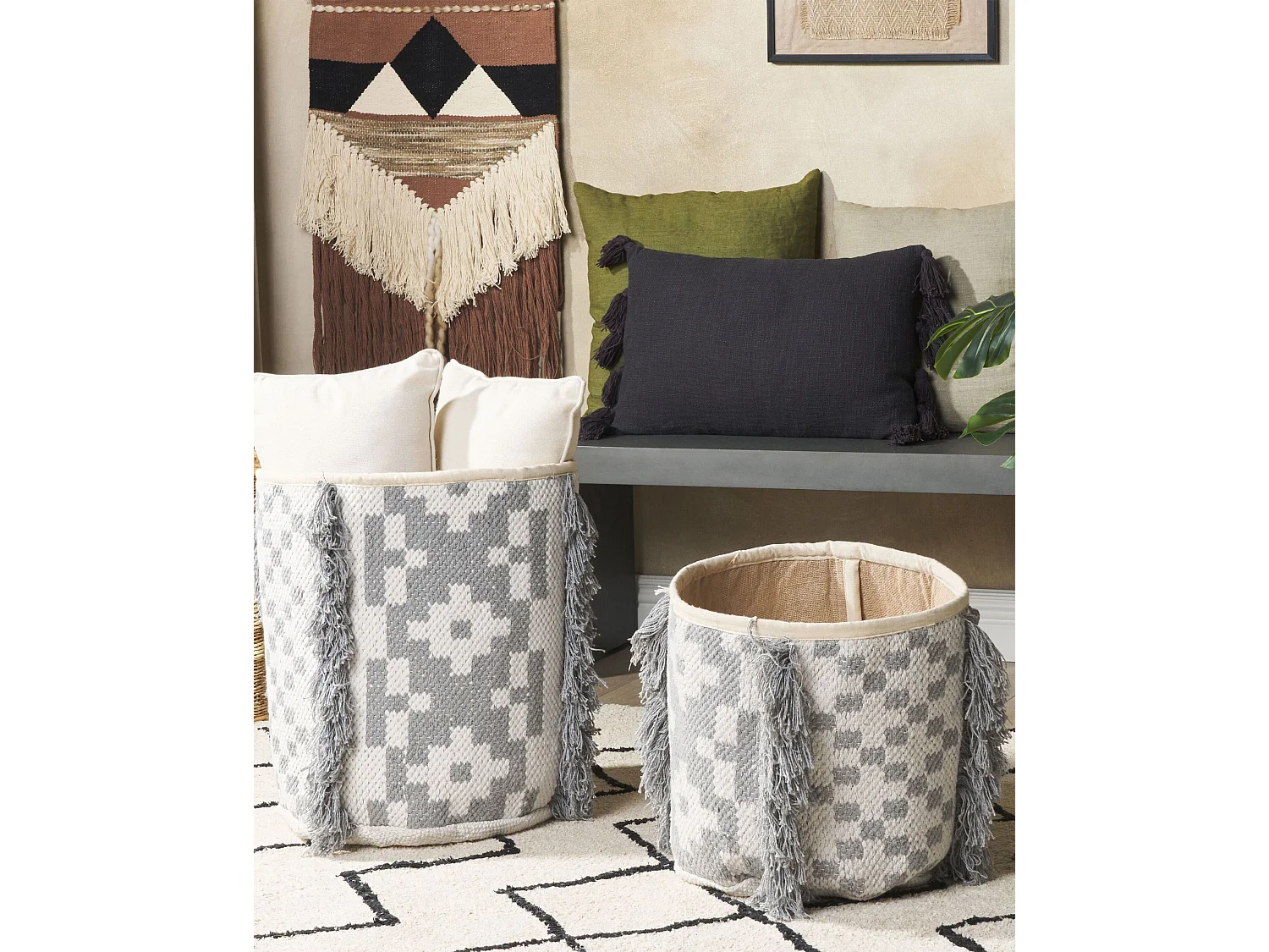 Set van 2 manden KALAI Katoen Grijs