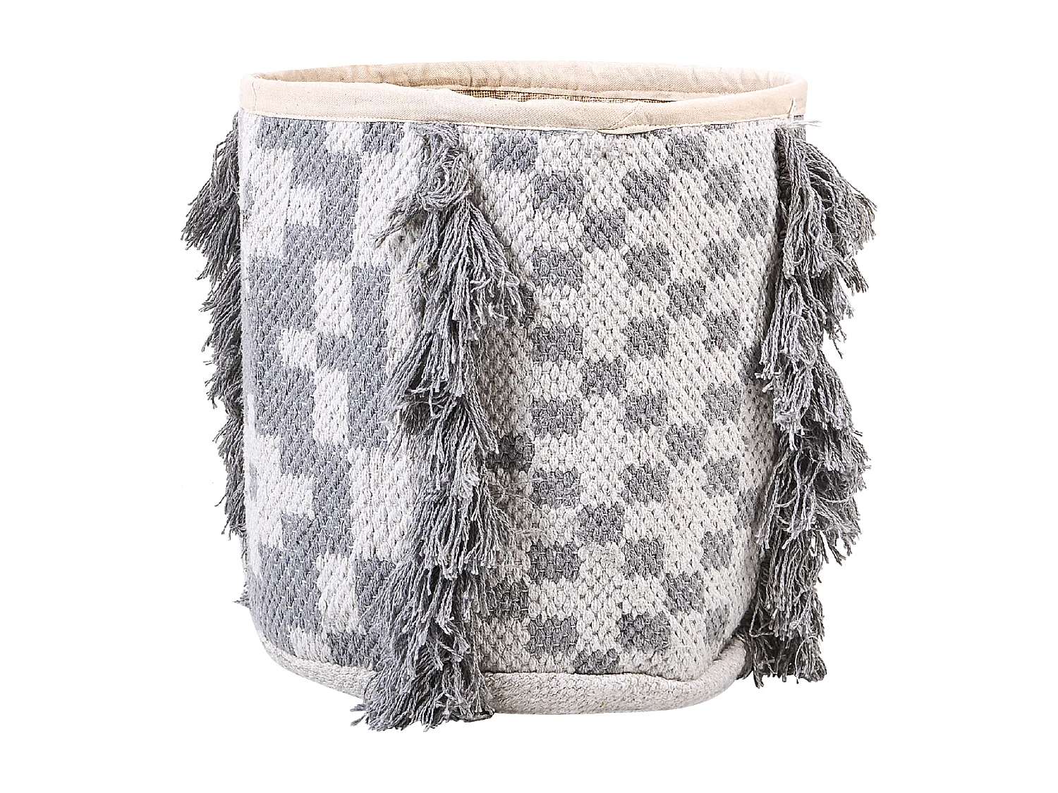 Set aus 2 Baumwollaufbewahrungskörbe Behälter Dekoration Weiß und Grau Kalai