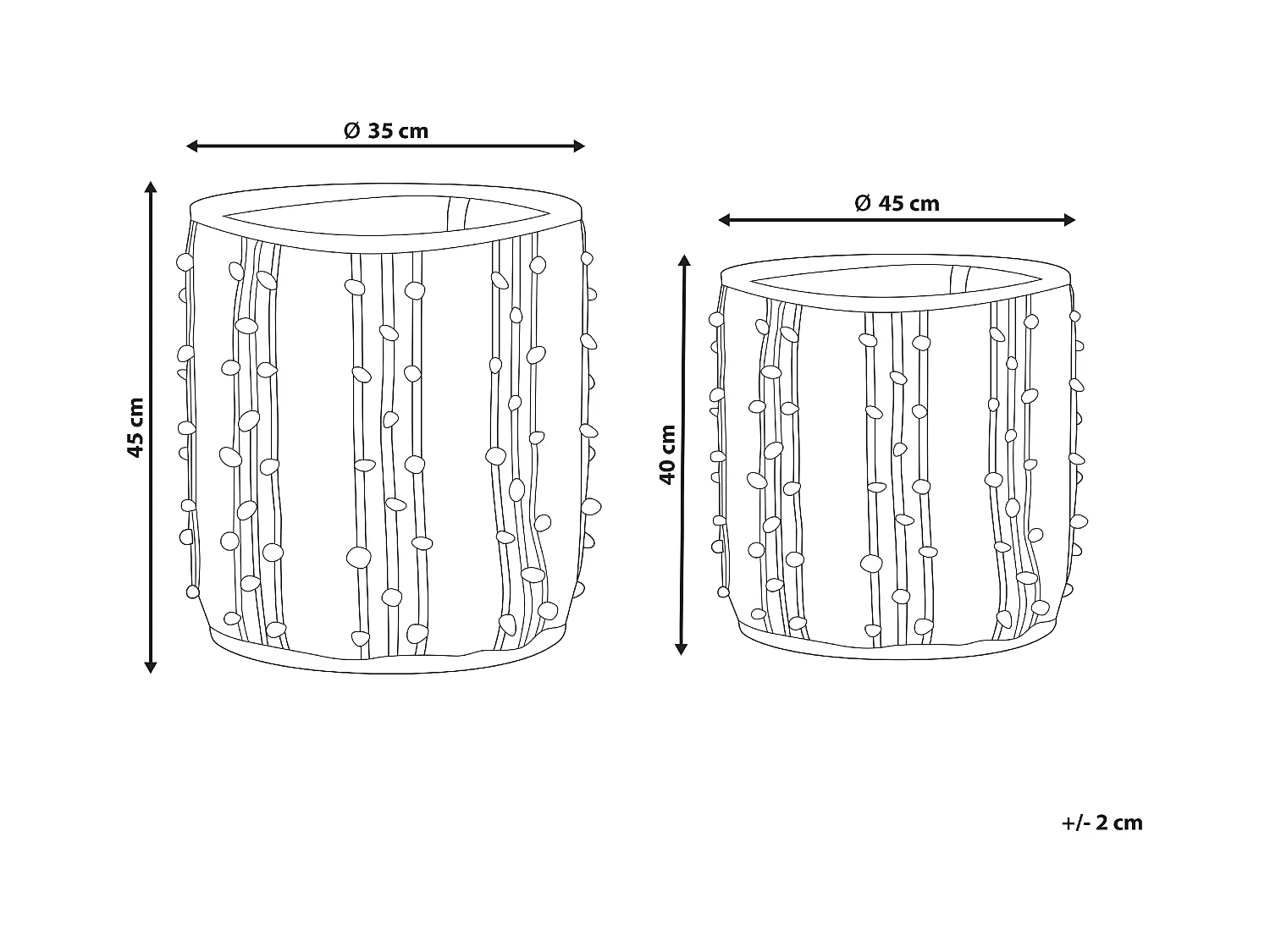 Lot de 2 paniers KHEL Coton Beige