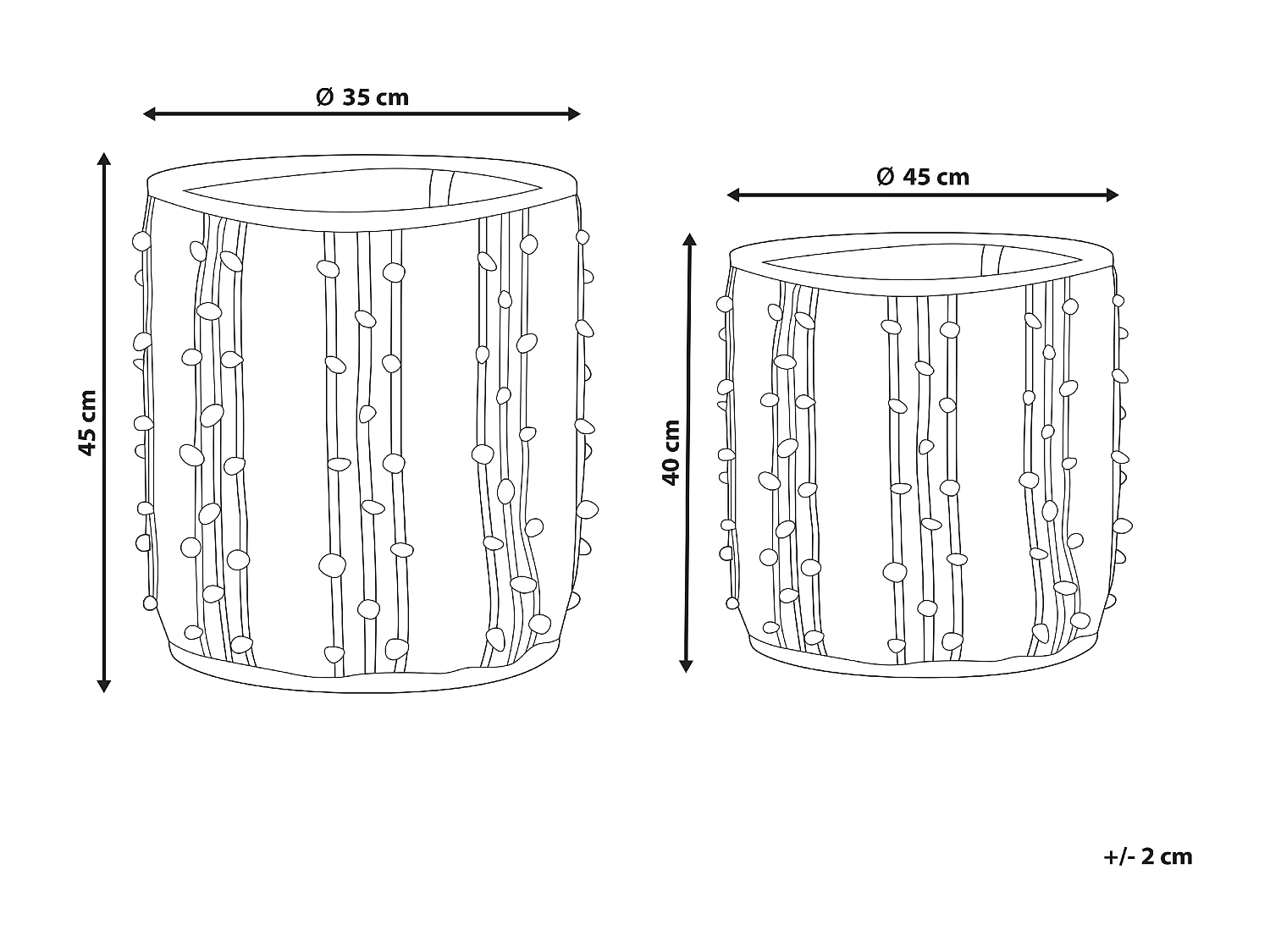 Set van 2 manden KHEL Katoen Beige
