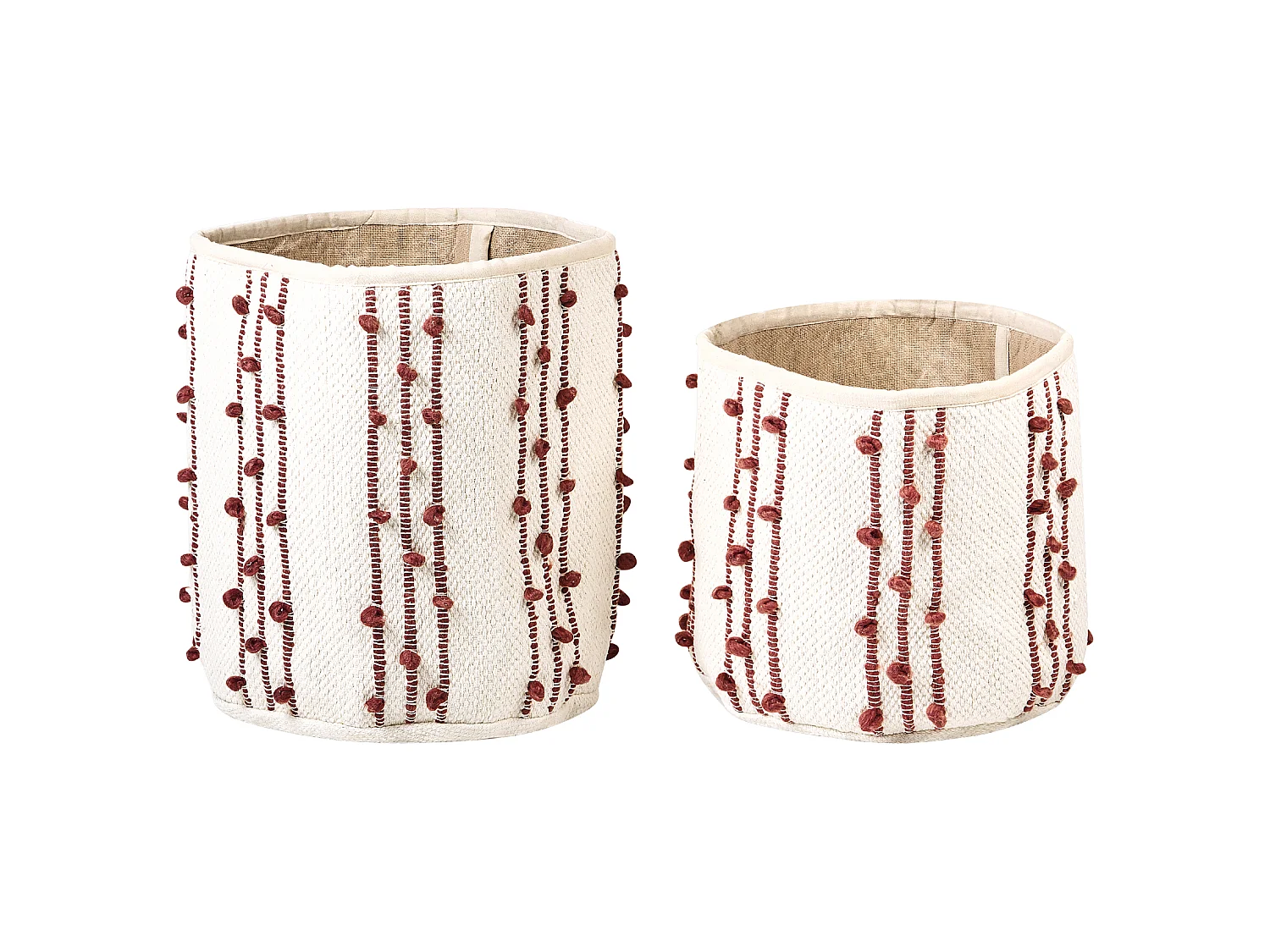 Set of 2 Baskets KHEL Cotton Beige