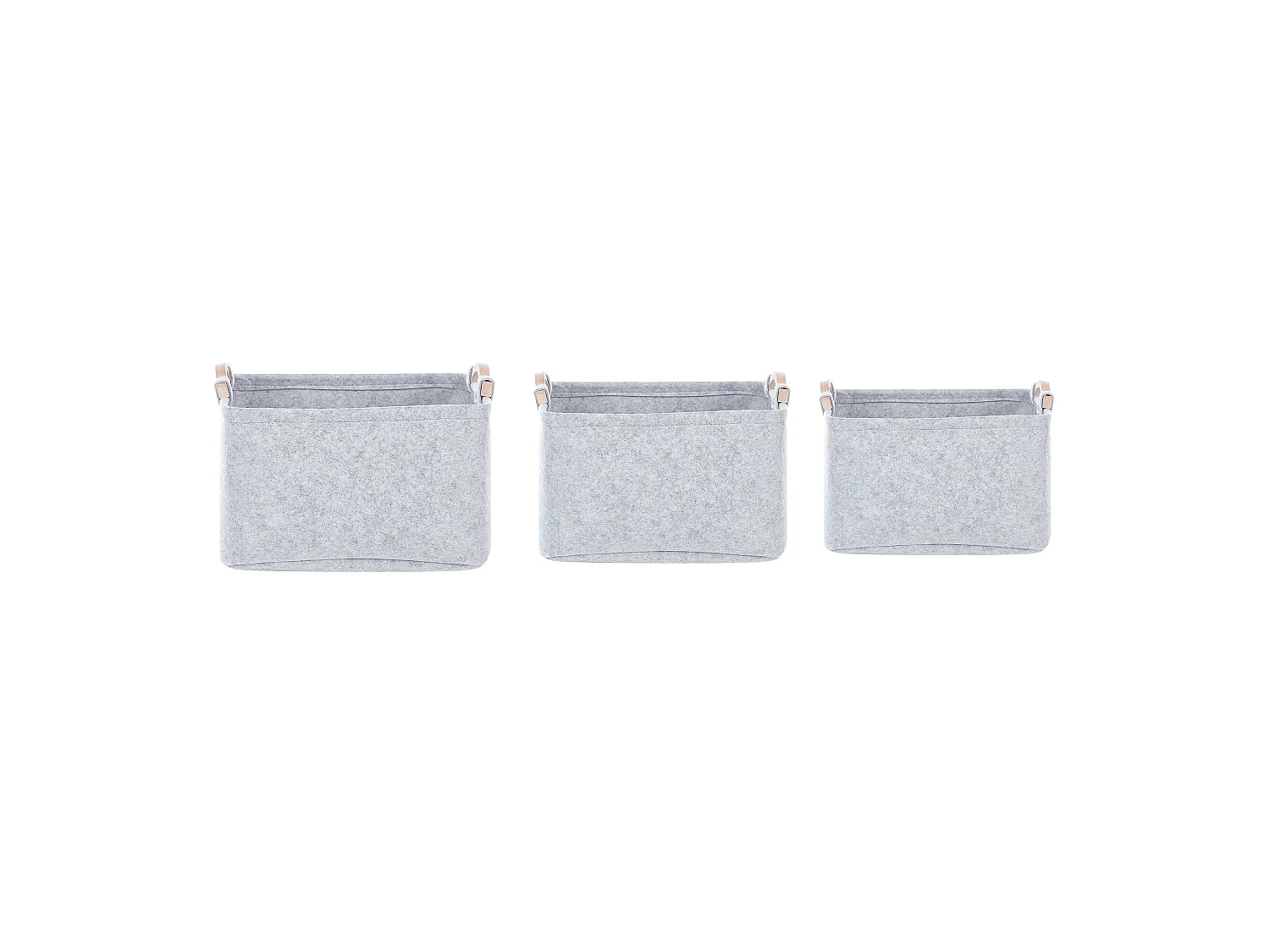 Lot de 3 paniers BAYSAI Filz Gris clair
