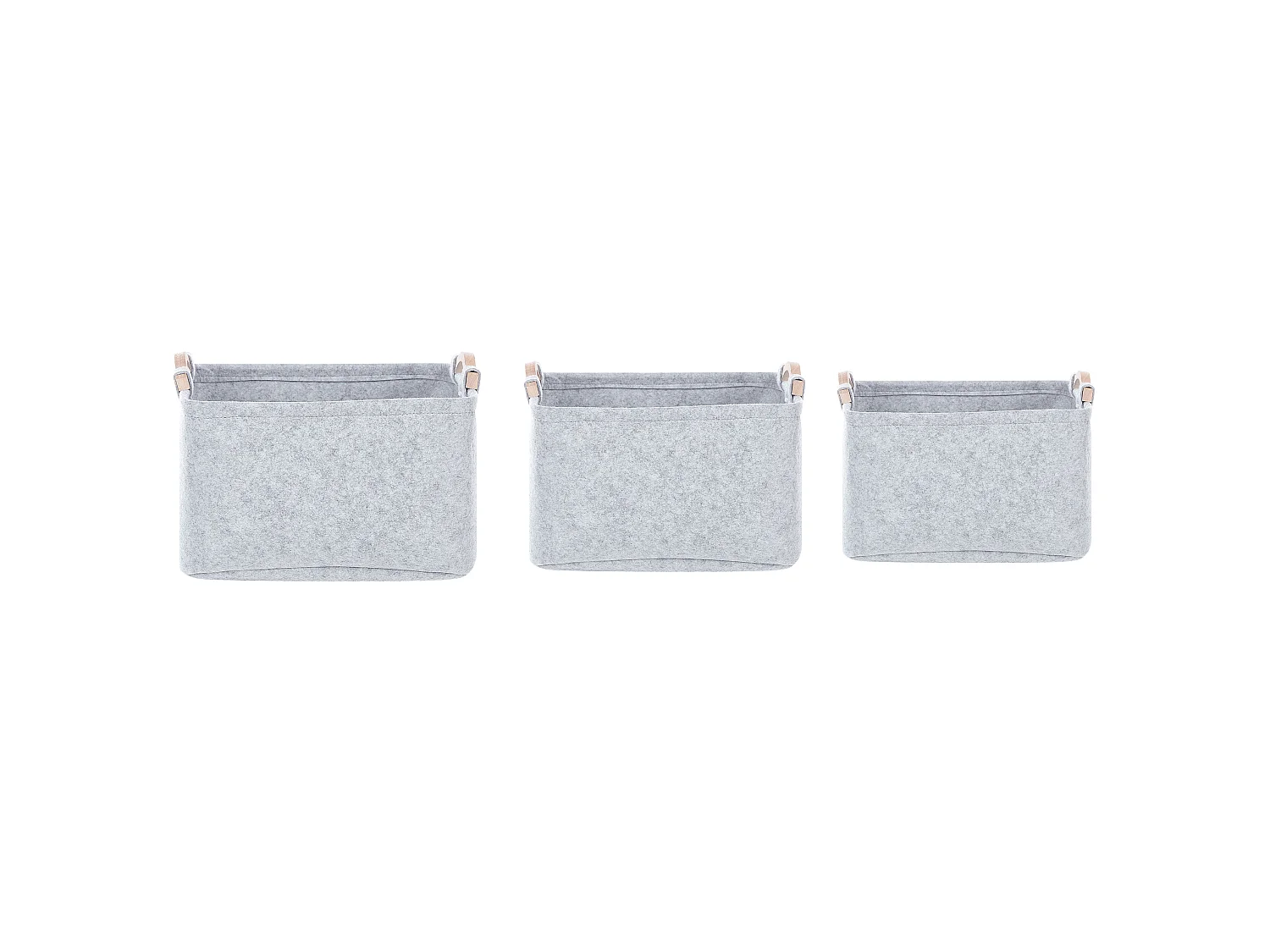 Lot de 3 paniers BAYSAI Filz Gris clair