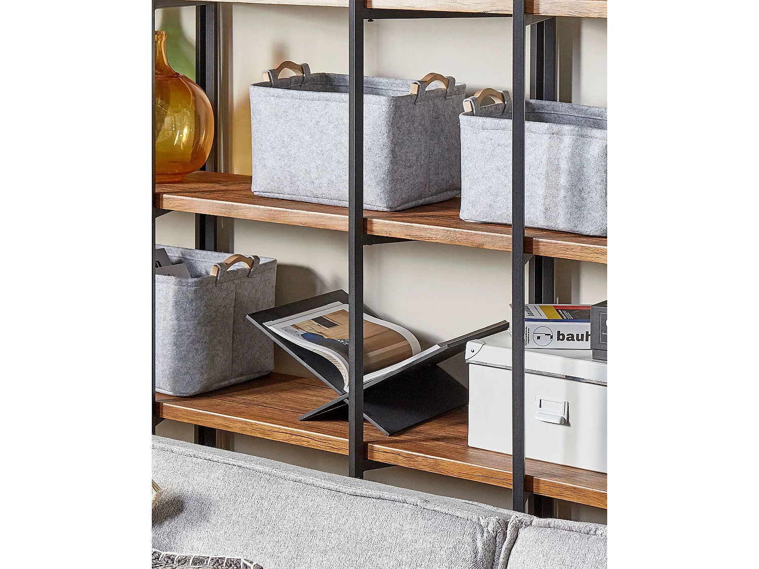 Lot de 3 paniers BAYSAI Filz Gris clair