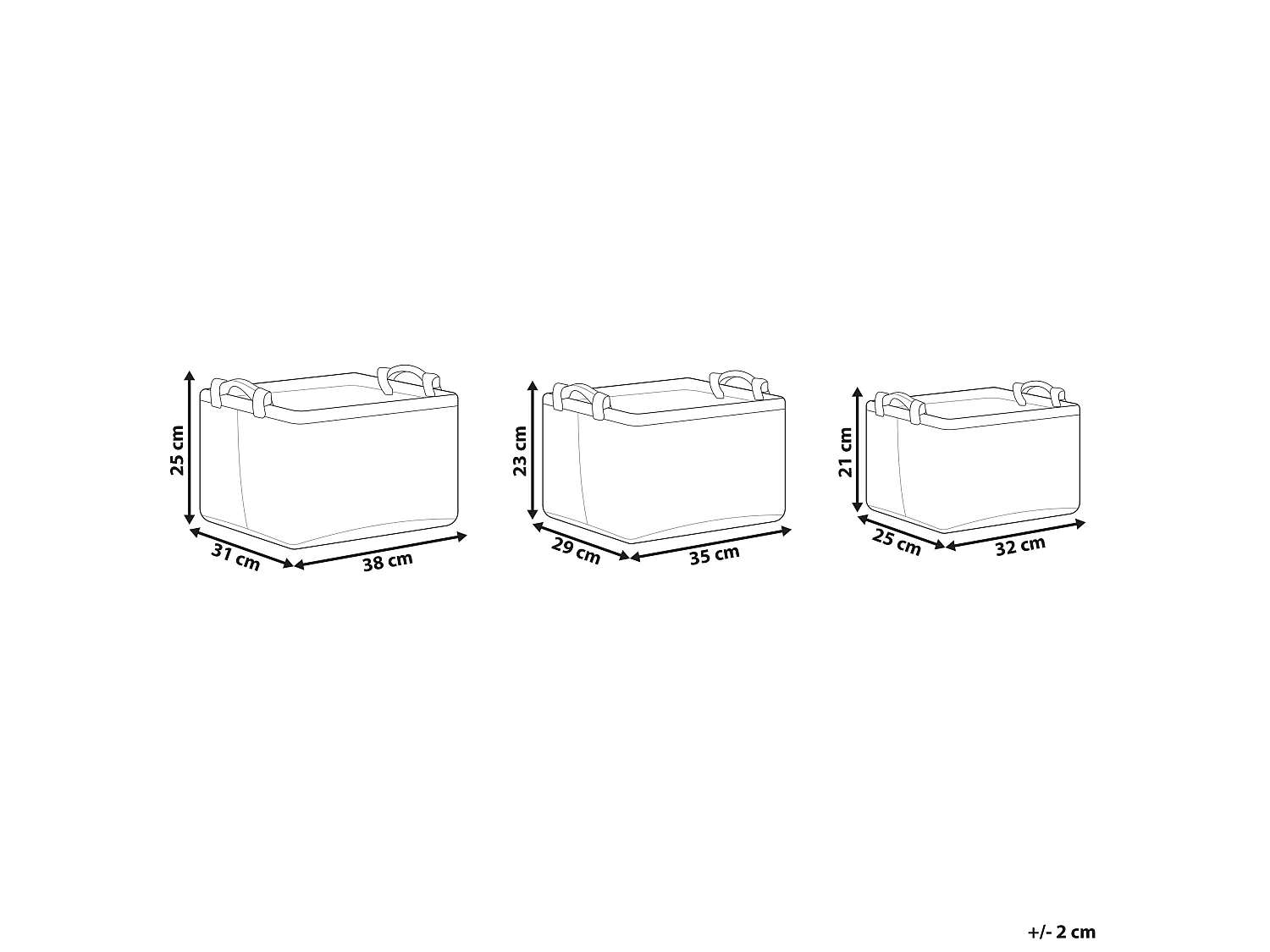 Lot de 3 paniers BAYSAI Filz Gris clair