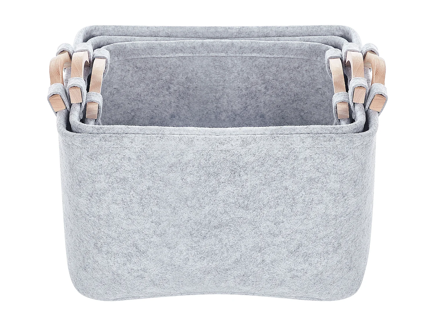 Lot de 3 paniers BAYSAI Filz Gris clair