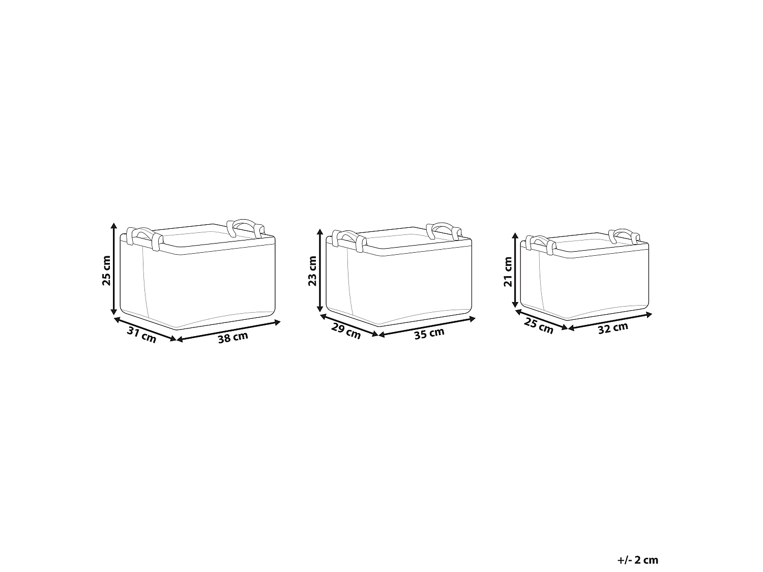 Zestaw 3 koszy BAYSAI Filc Jasnoszary