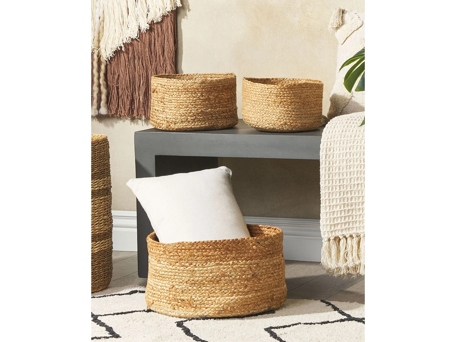 Lot de 3 paniers RANWAL Jute Naturel