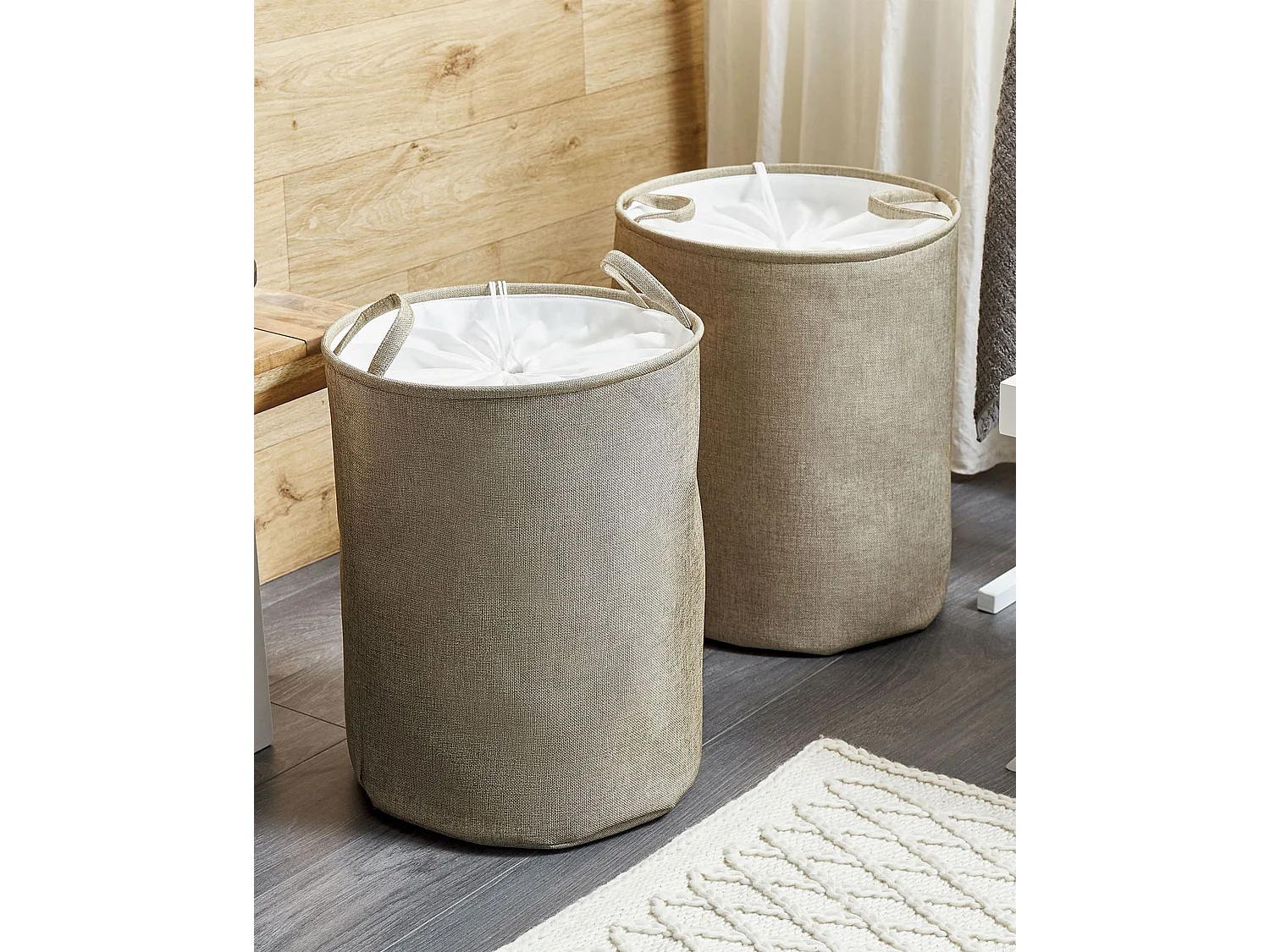 Zestaw 2 koszy tekstylnych beżowy SAMTI