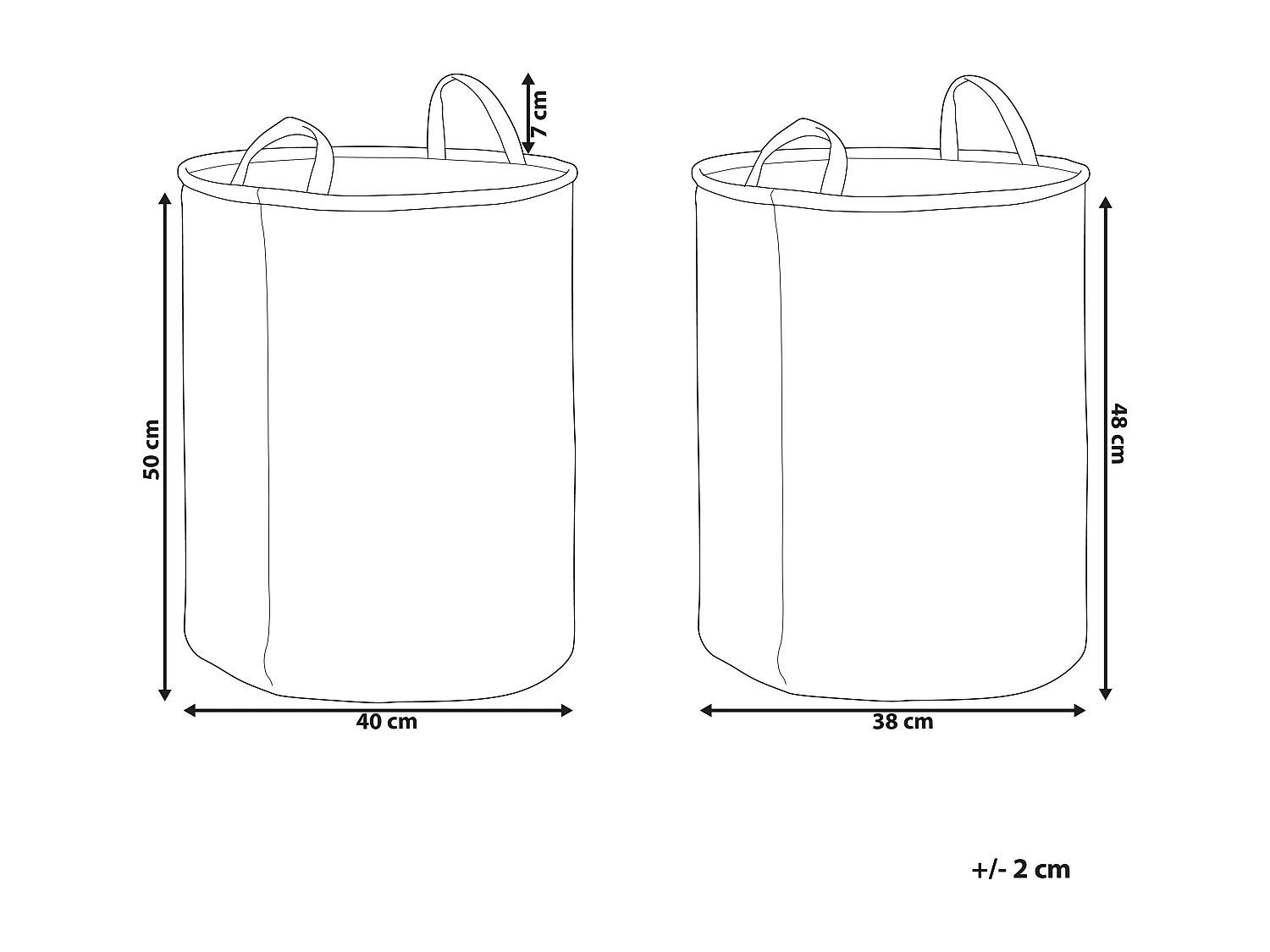 Conjunto de 2 cestas SAMTI Algodón Beige
