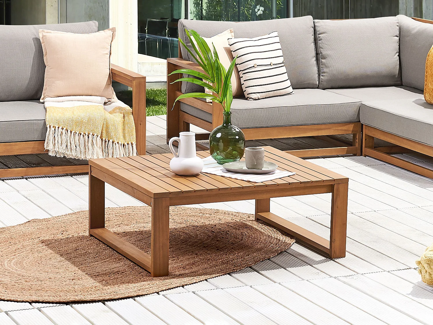 Tuintafel acaciahout lichtbruin 90 x 75 cm TIMOR II