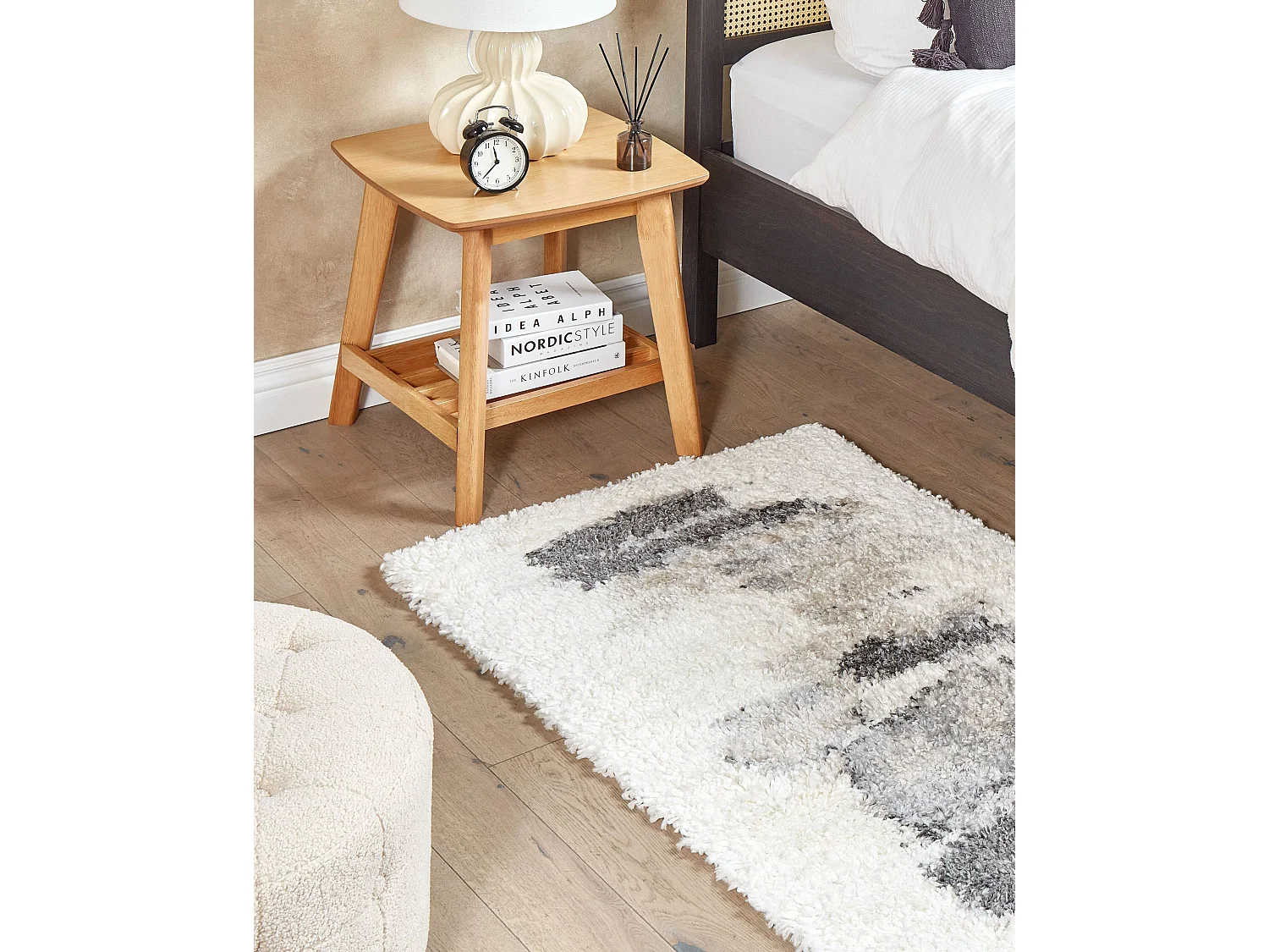 Tapis à poils longs MASIS Blanc 80 x 150 cm