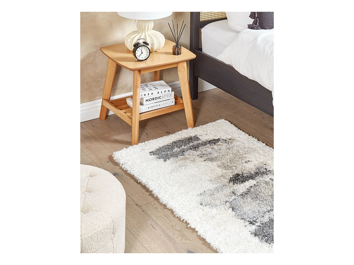 Vloerkleed polypropyleen wit/grijs 80 x 150 cm MASIS