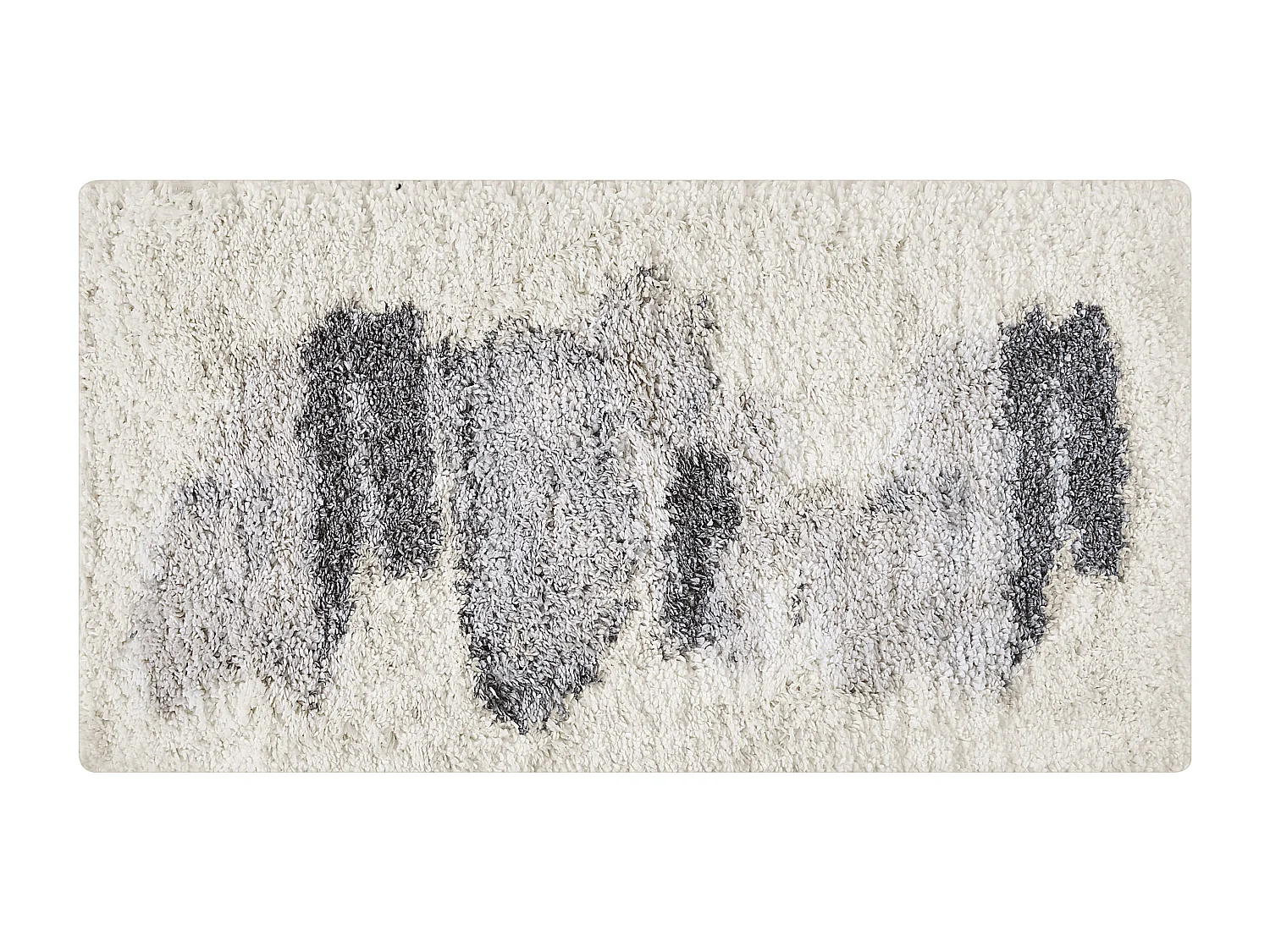 Teppich weiss / grau 80 x 150 cm abstraktes Muster Shaggy MASIS