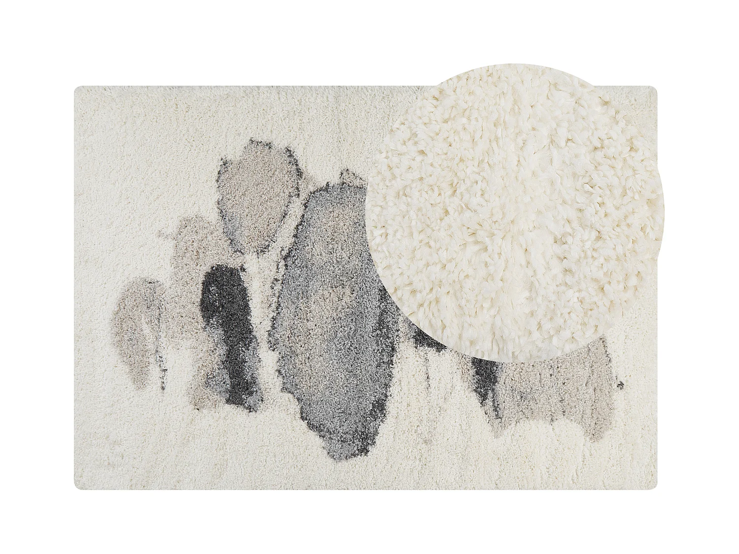 Vloerkleed polypropyleen wit/grijs 160 x 230 cm MASIS