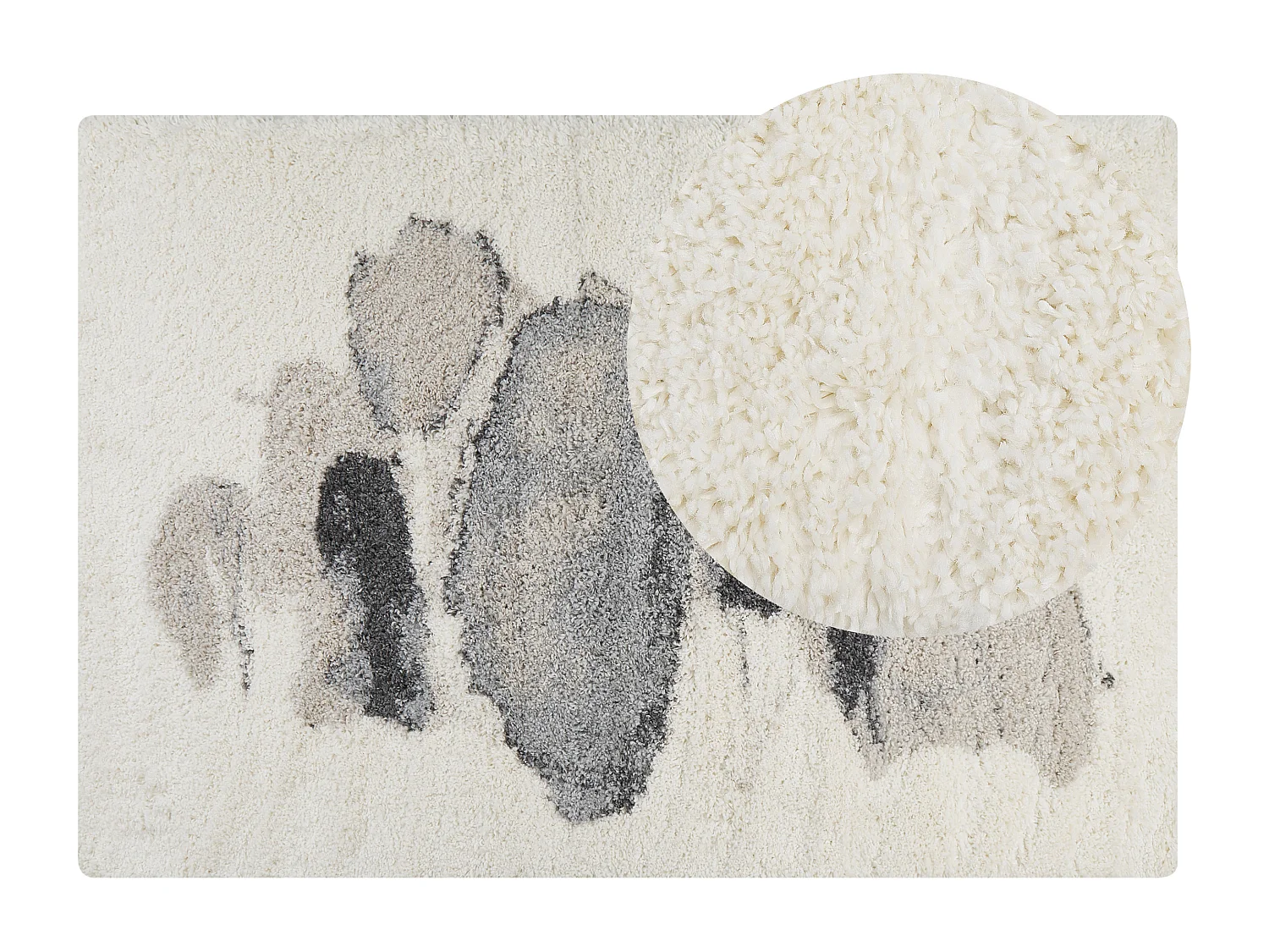 Vloerkleed polypropyleen wit/grijs 160 x 230 cm MASIS