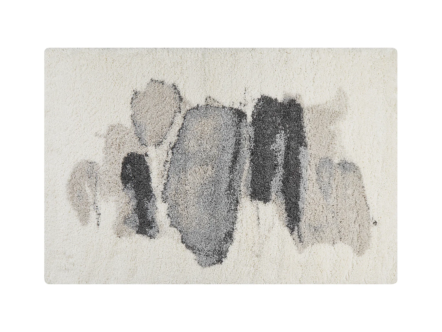 Teppich weiss / grau 200 x 300 cm abstraktes Muster Shaggy MASIS