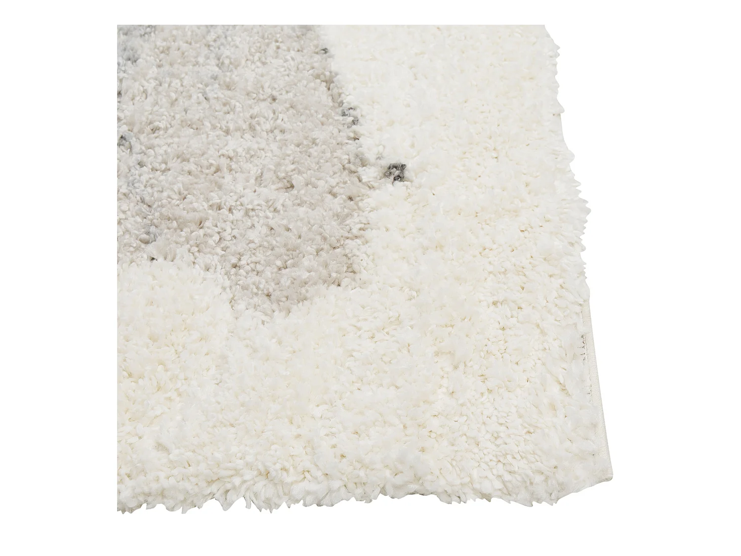 Teppich weiss / grau 200 x 300 cm abstraktes Muster Shaggy MASIS