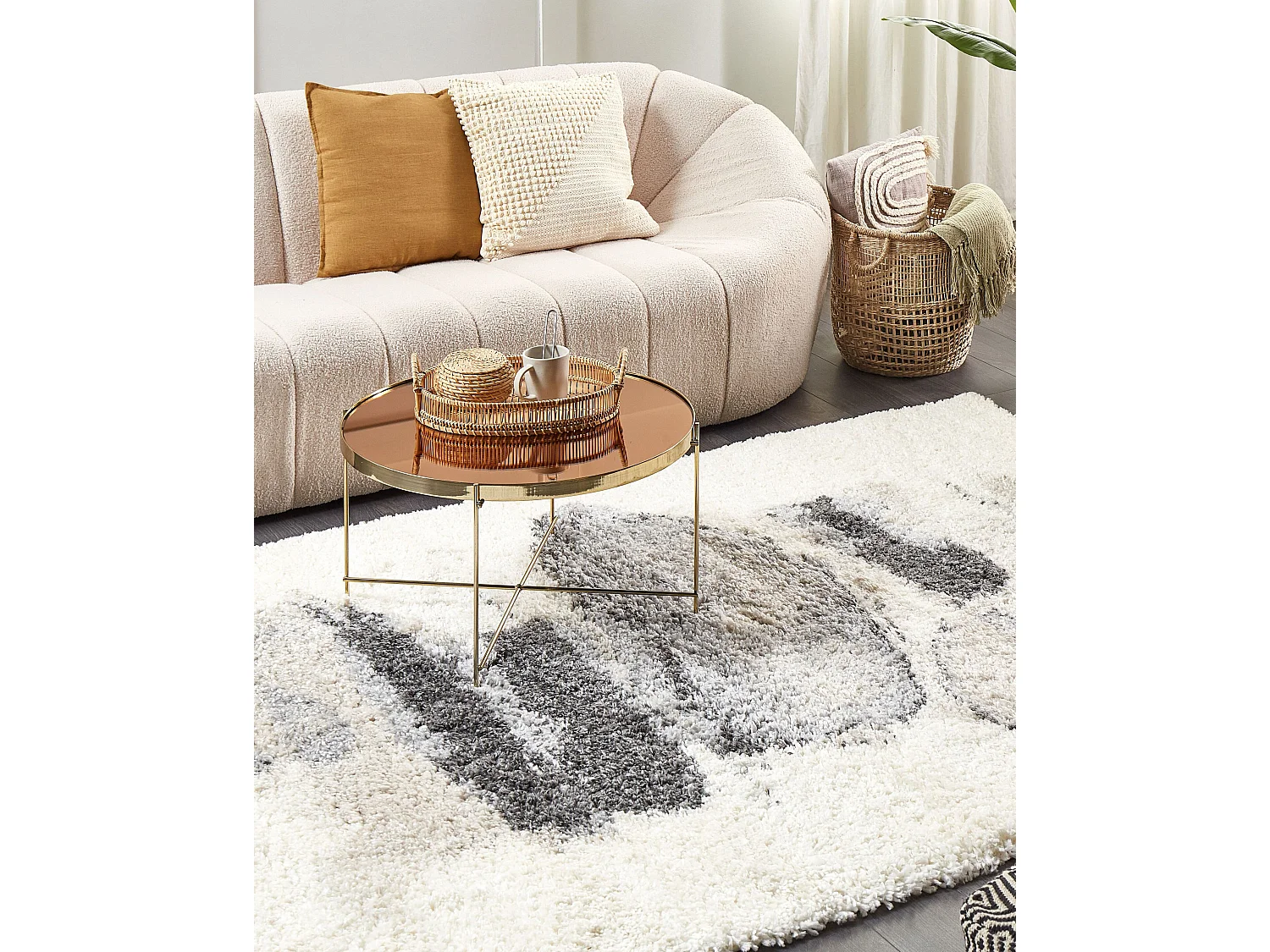 Tapis à poils longs MASIS Blanc 200 x 300 cm