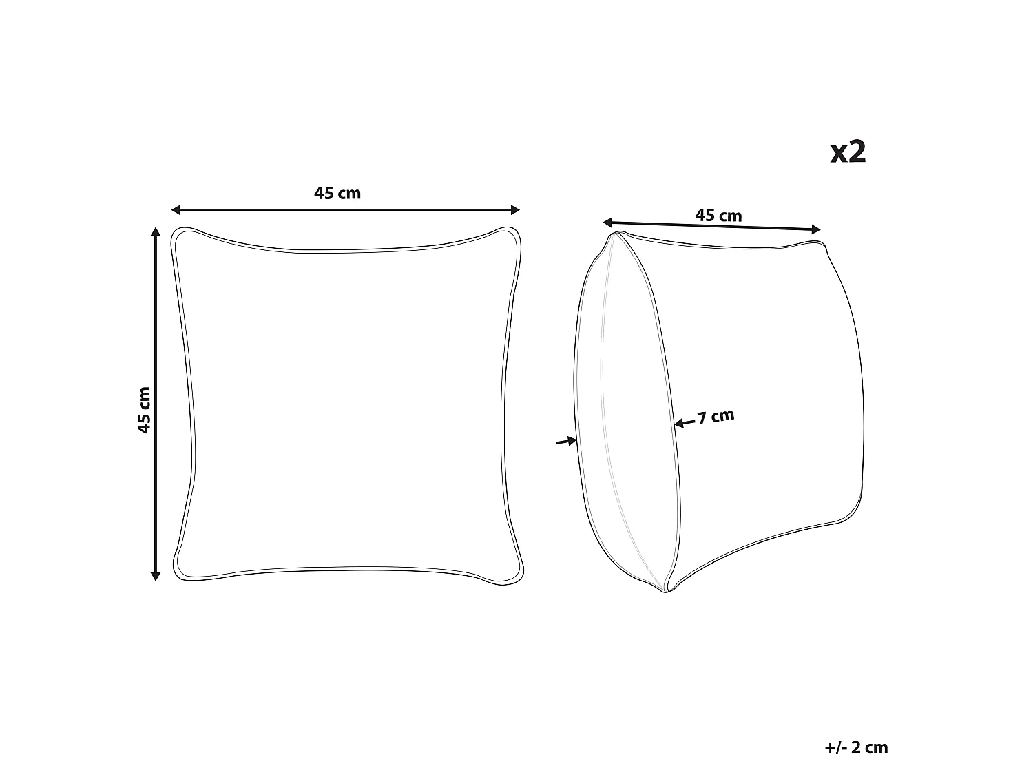 Lot de 2 coussins décoratifs AGRIMONY 45 x 45 cm Noir Motif oriental