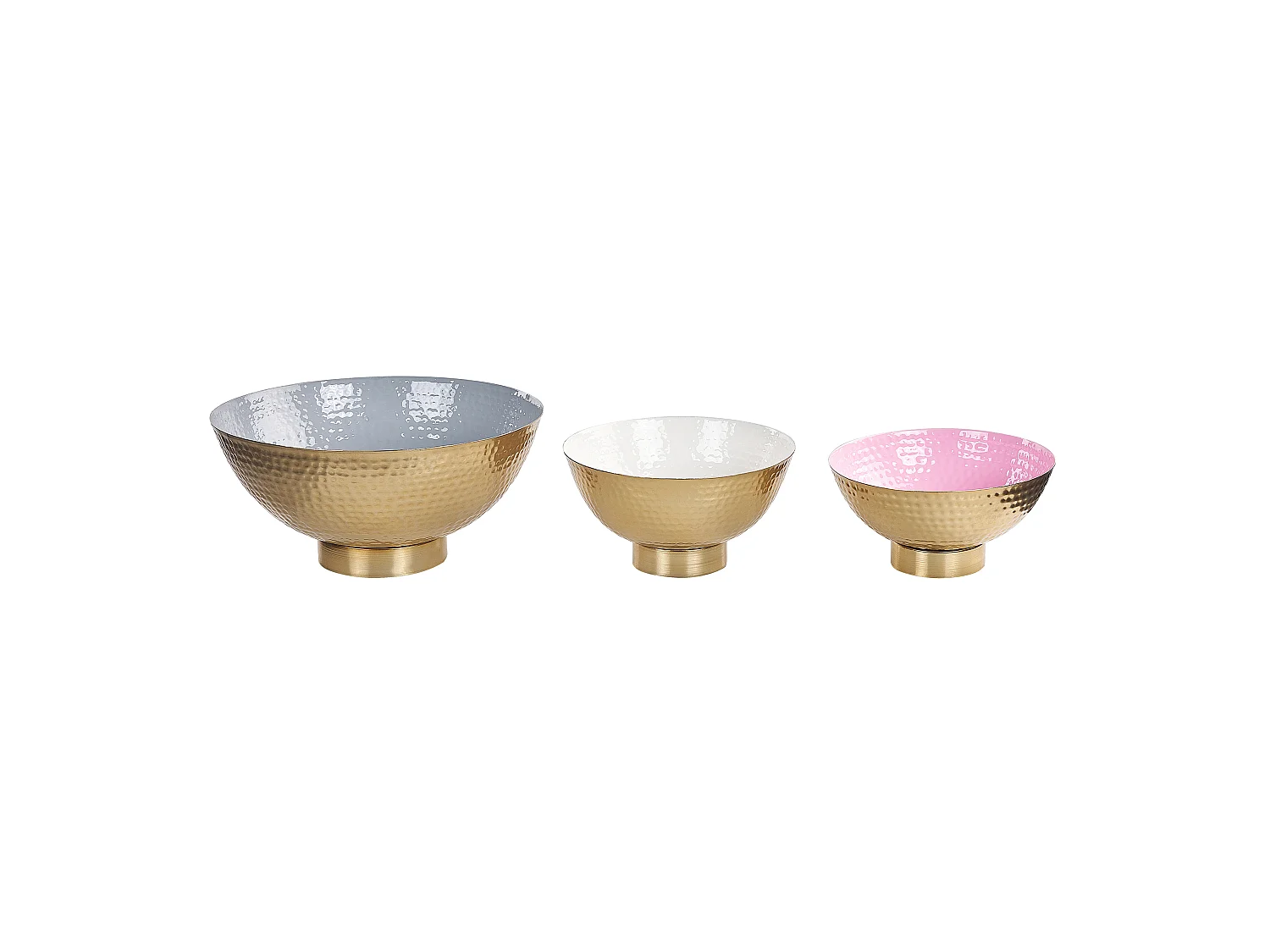 Set van 3 decoratieve schalen BARU Metaal Goud