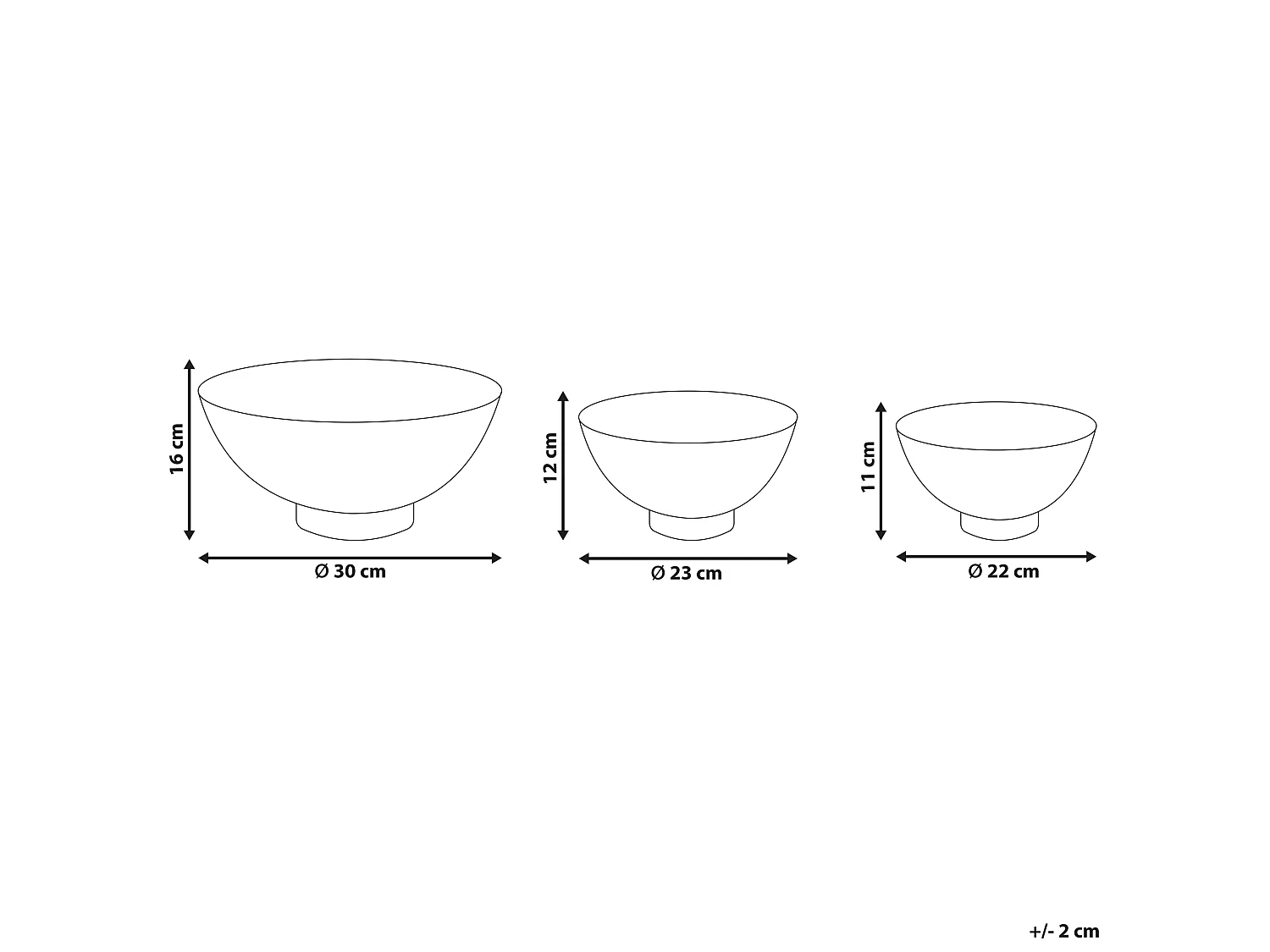 Set of 3 Bowls BARU Metal Gold