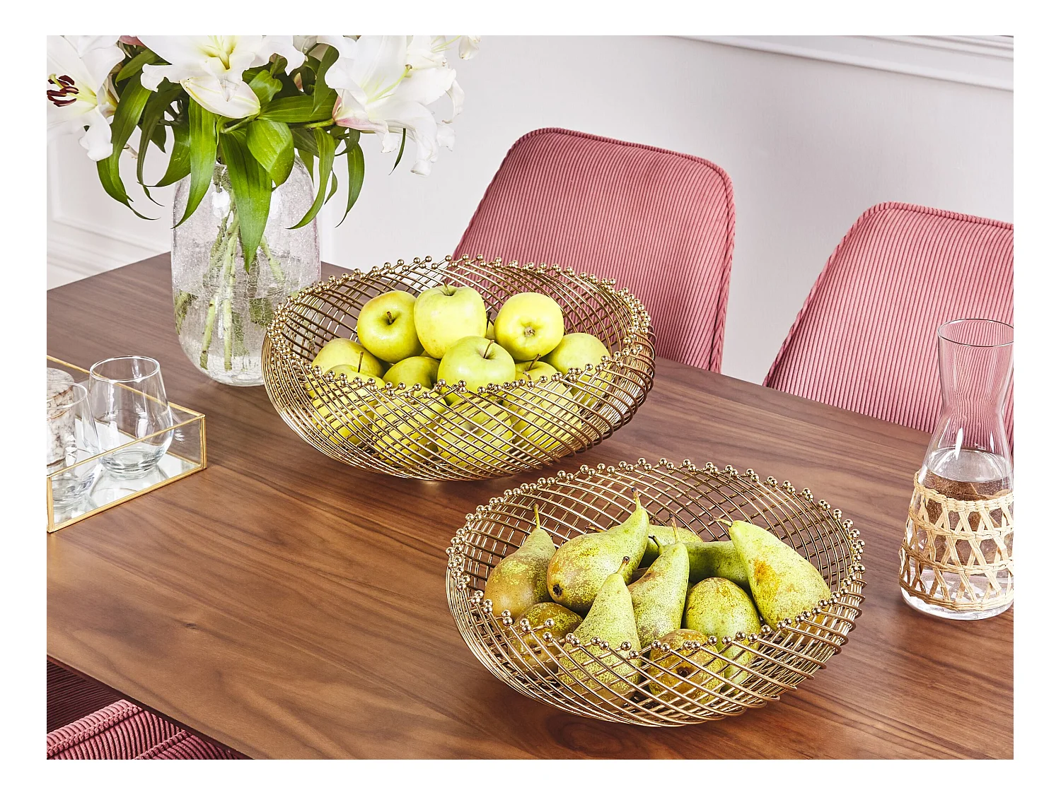 Lot de 2 bols décoratifs BALIUNG Métal Doré