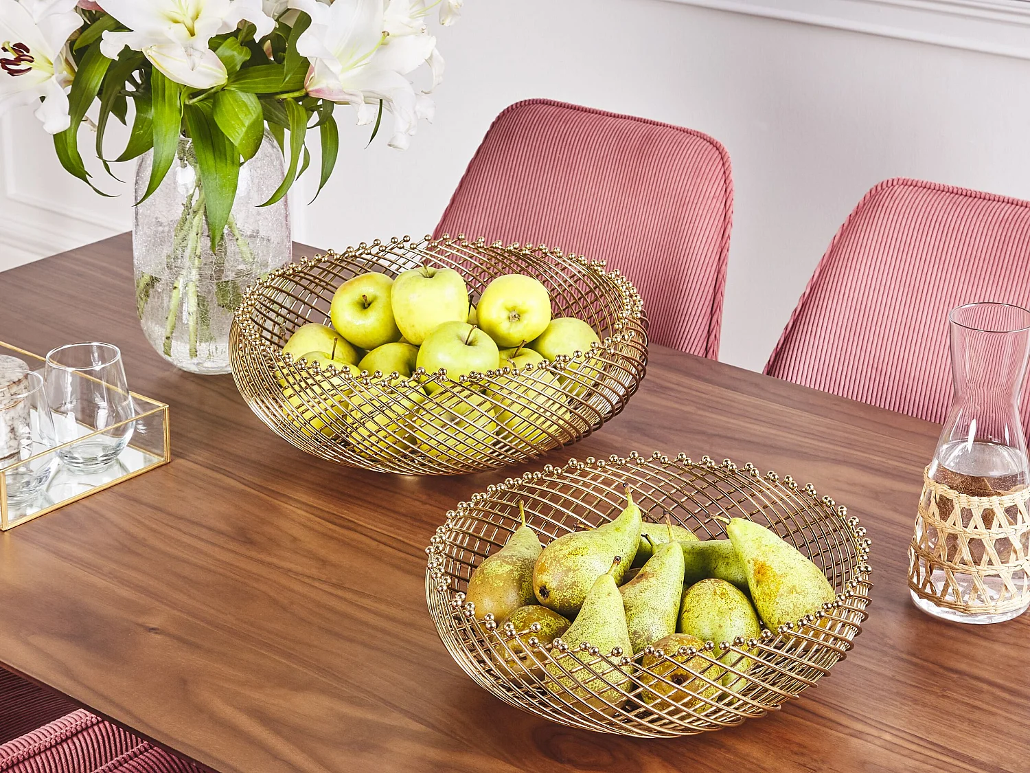 Lot de 2 bols décoratifs BALIUNG Métal Doré