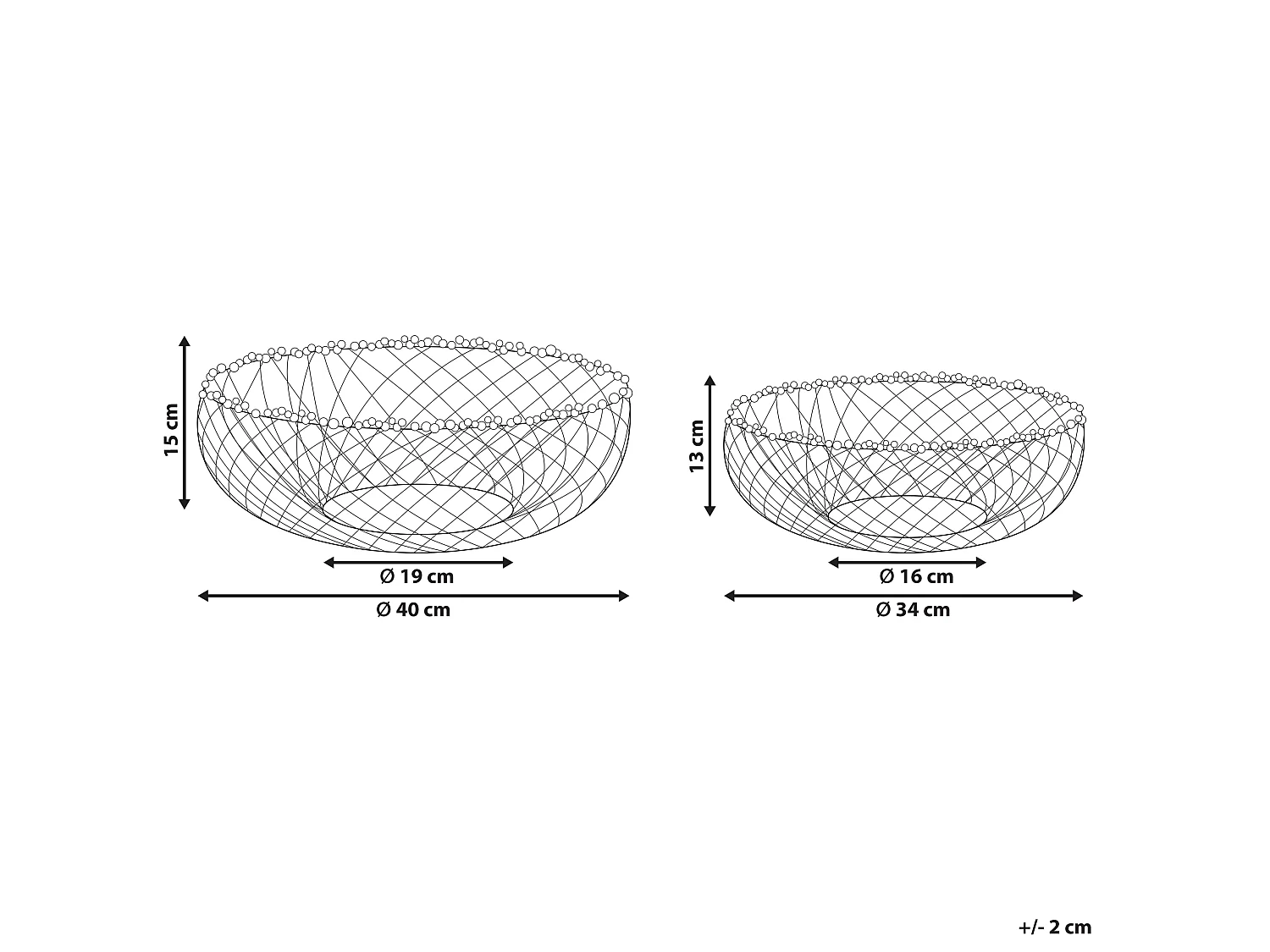 Lot de 2 bols décoratifs BALIUNG Métal Doré
