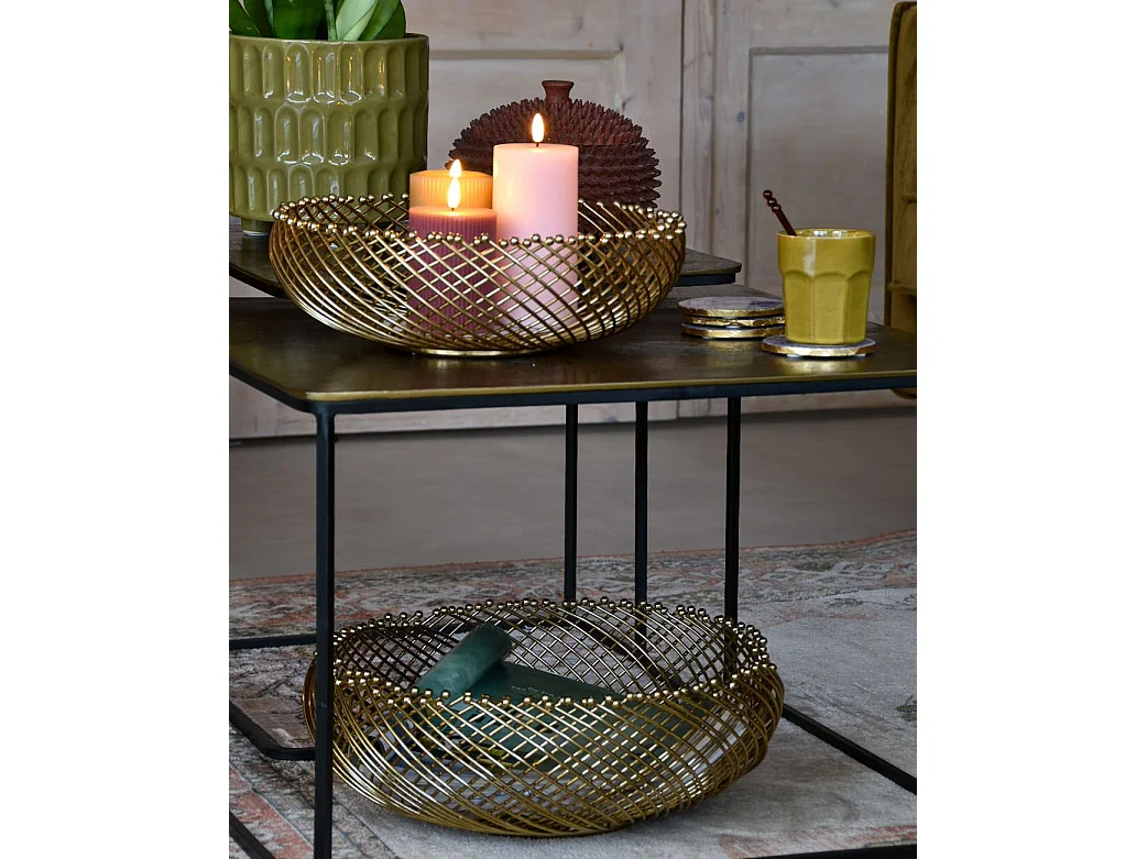 Lot de 2 bols décoratifs BALIUNG Métal Doré