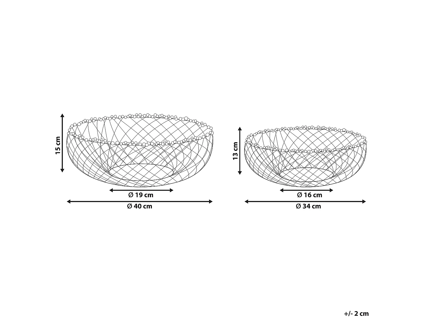 Conjunto de 2 cuencos decorativos BALIUNG Metal Dorado