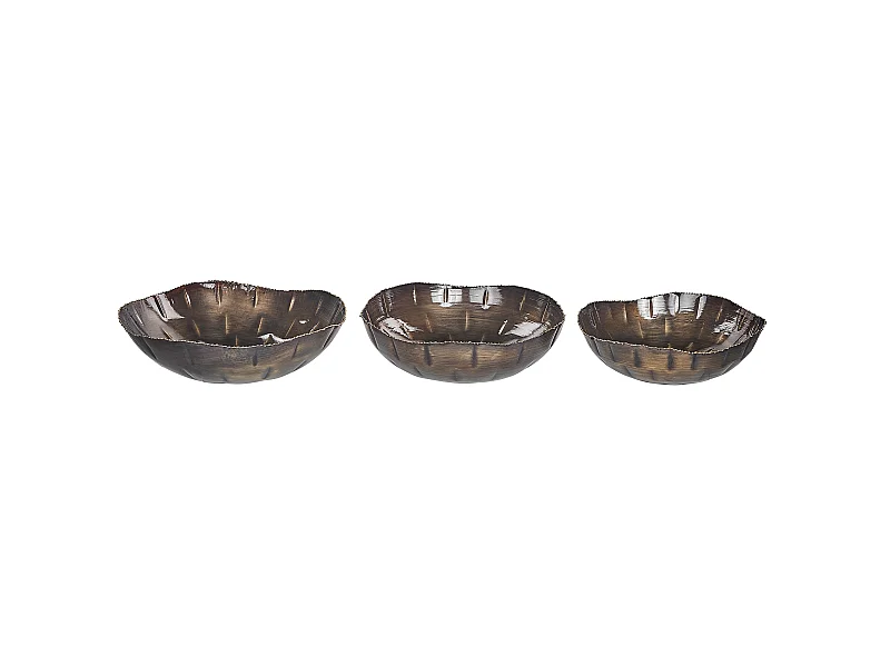 Set van 3 decoratieve schalen PINANG Metaal Messing