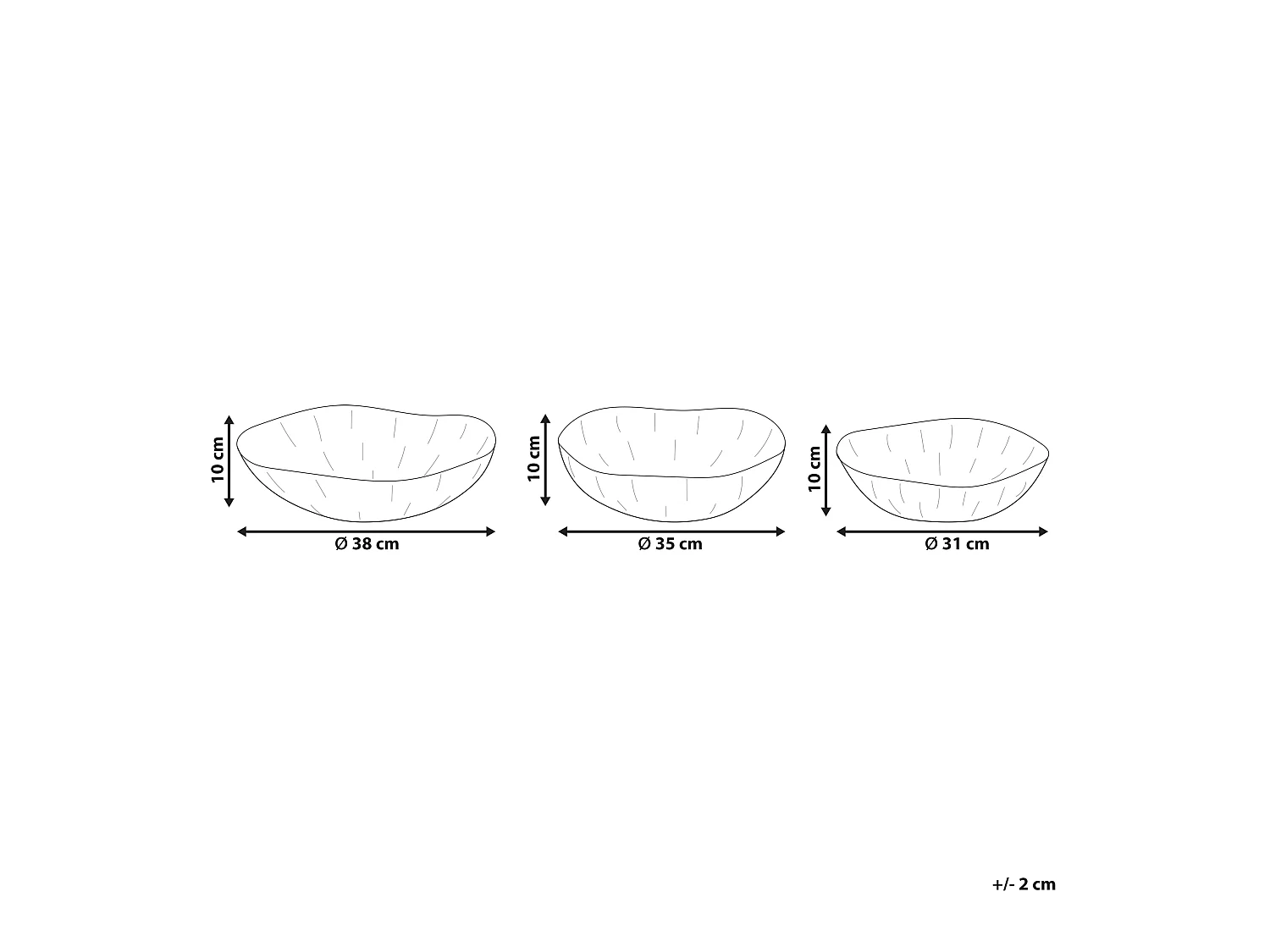 Set di 3 ciotole decorative PINANG Metallo Ottone