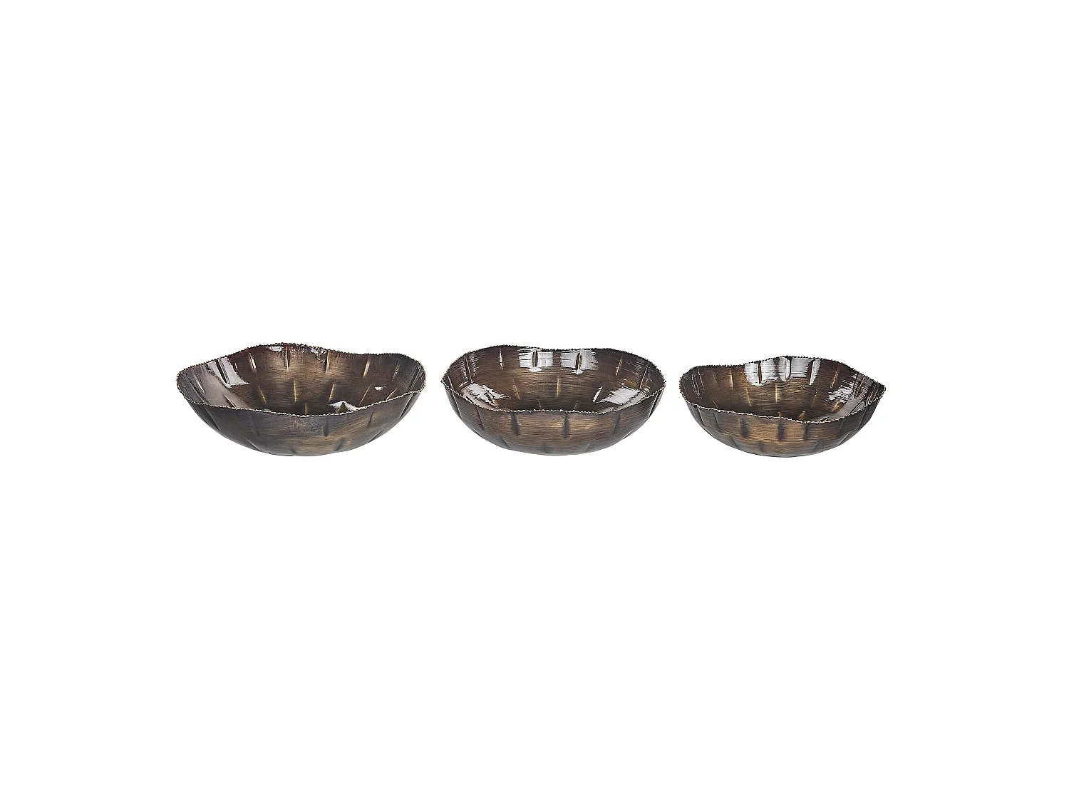 Lot de 3 bols décoratifs PINANG Métal Laiton