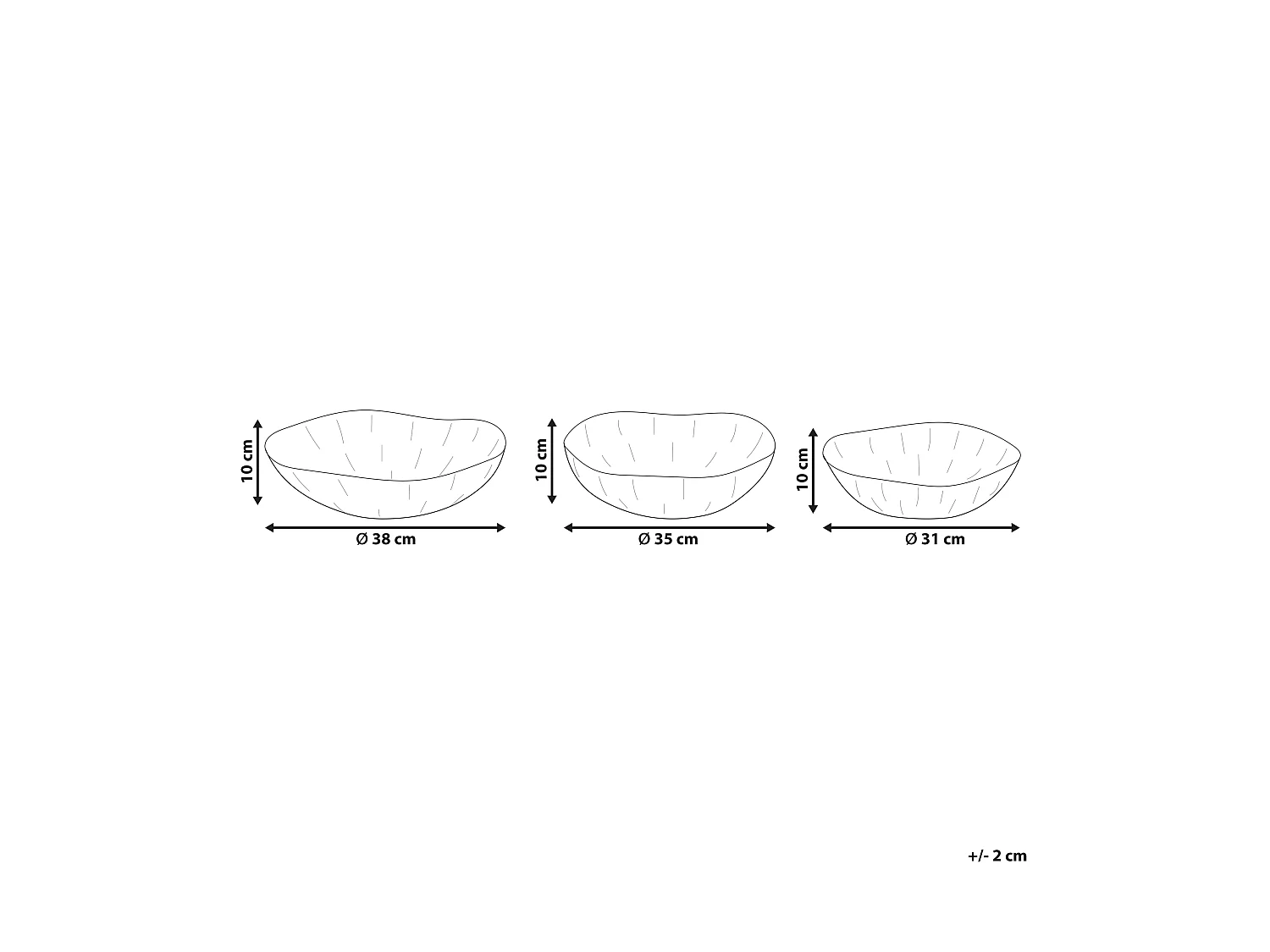 Dekoschüssel 3er Set Eisen messing rund Wohnaccessoires Modern Pinang
