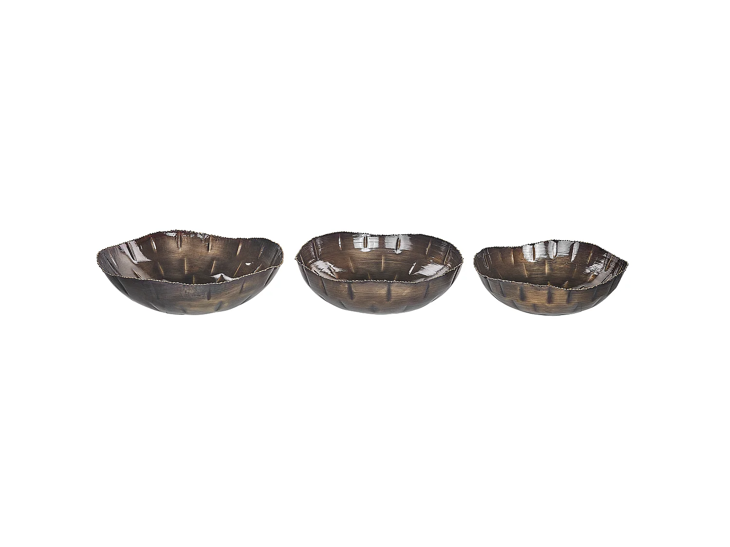 Lot de 3 bols décoratifs PINANG Métal Laiton