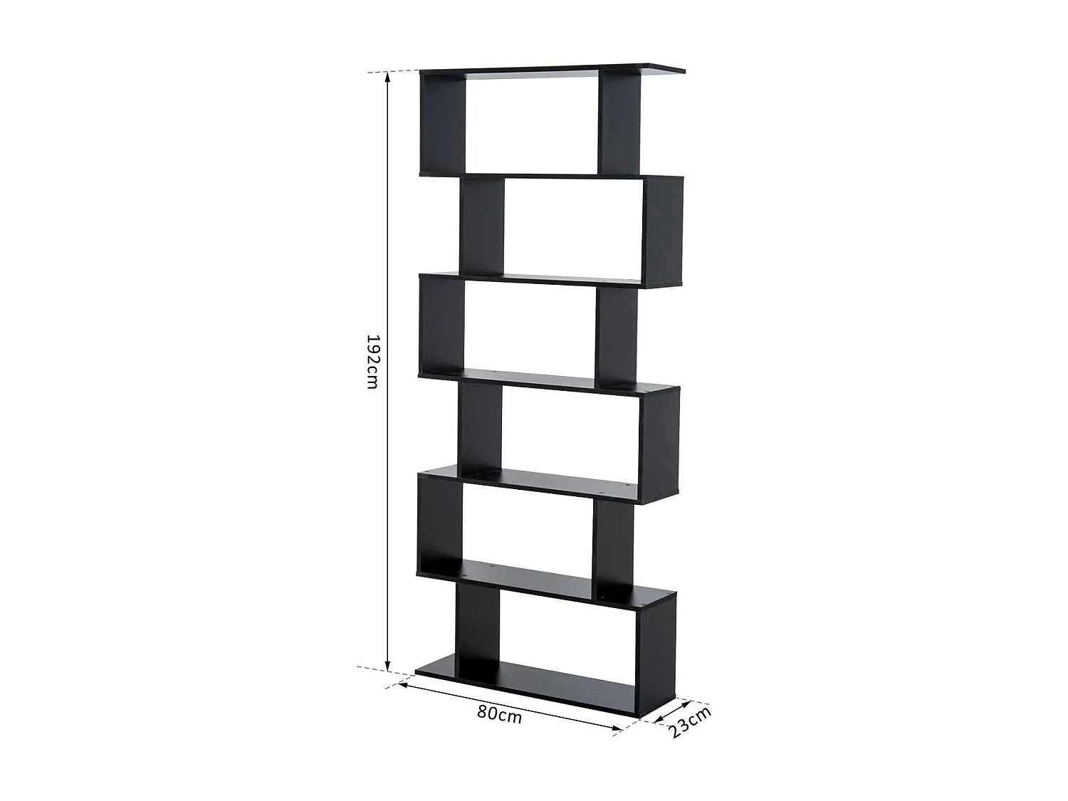 Estantería librería negro 80x23x192cm HOMCOM