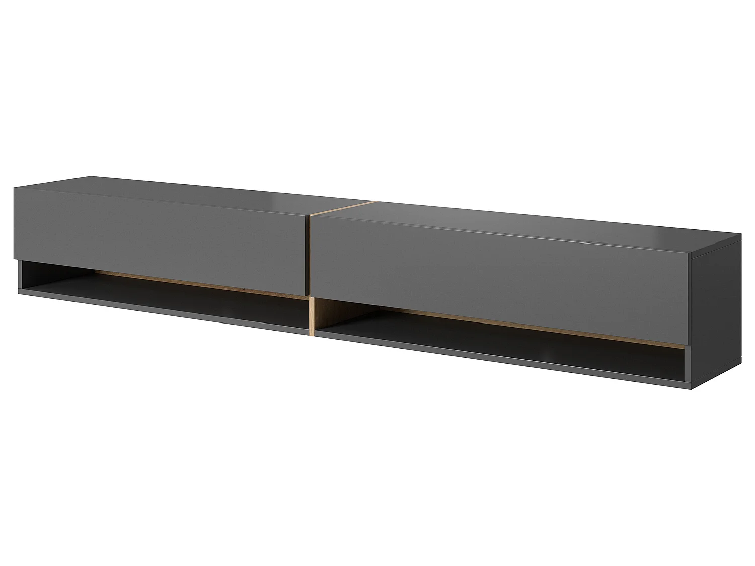 Mobile TV - 200 cm - colore: di grigio grafite + striscia di colore: rovere artisan - Mirrgo