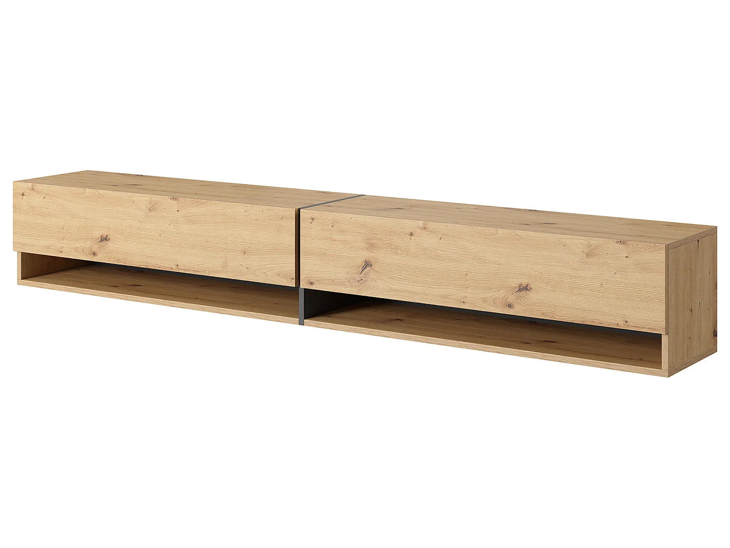 Meuble tv 200 cm -chêne artisan avec insert graphite - MIRRGO