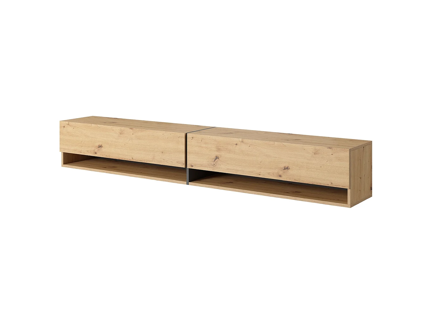 Meuble tv 200 cm -chêne artisan avec insert graphite - MIRRGO