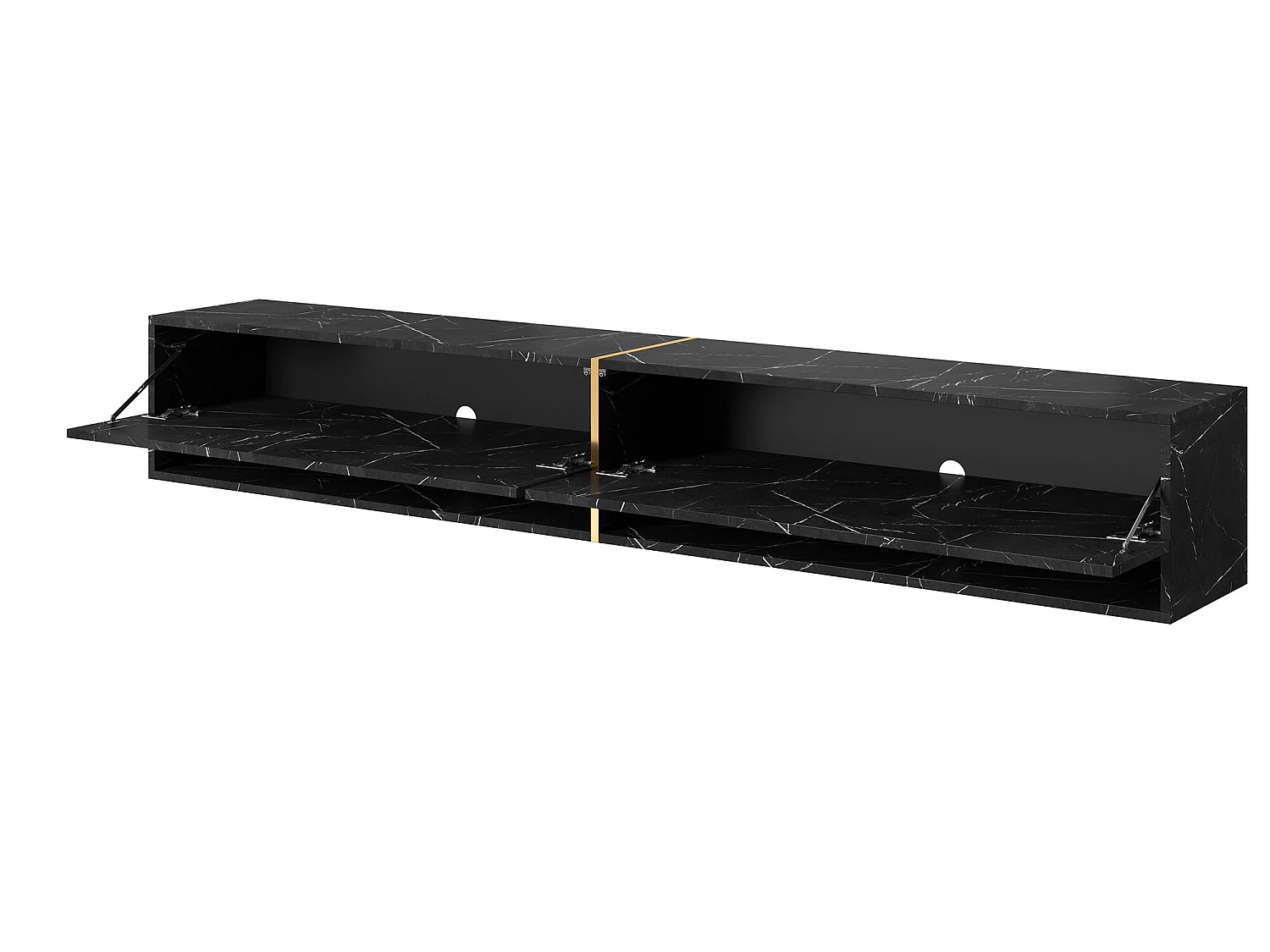 Mueble TV / Mueble de salón - mármol negro con incrustaciones de oro - 200 cm - Mirrgo