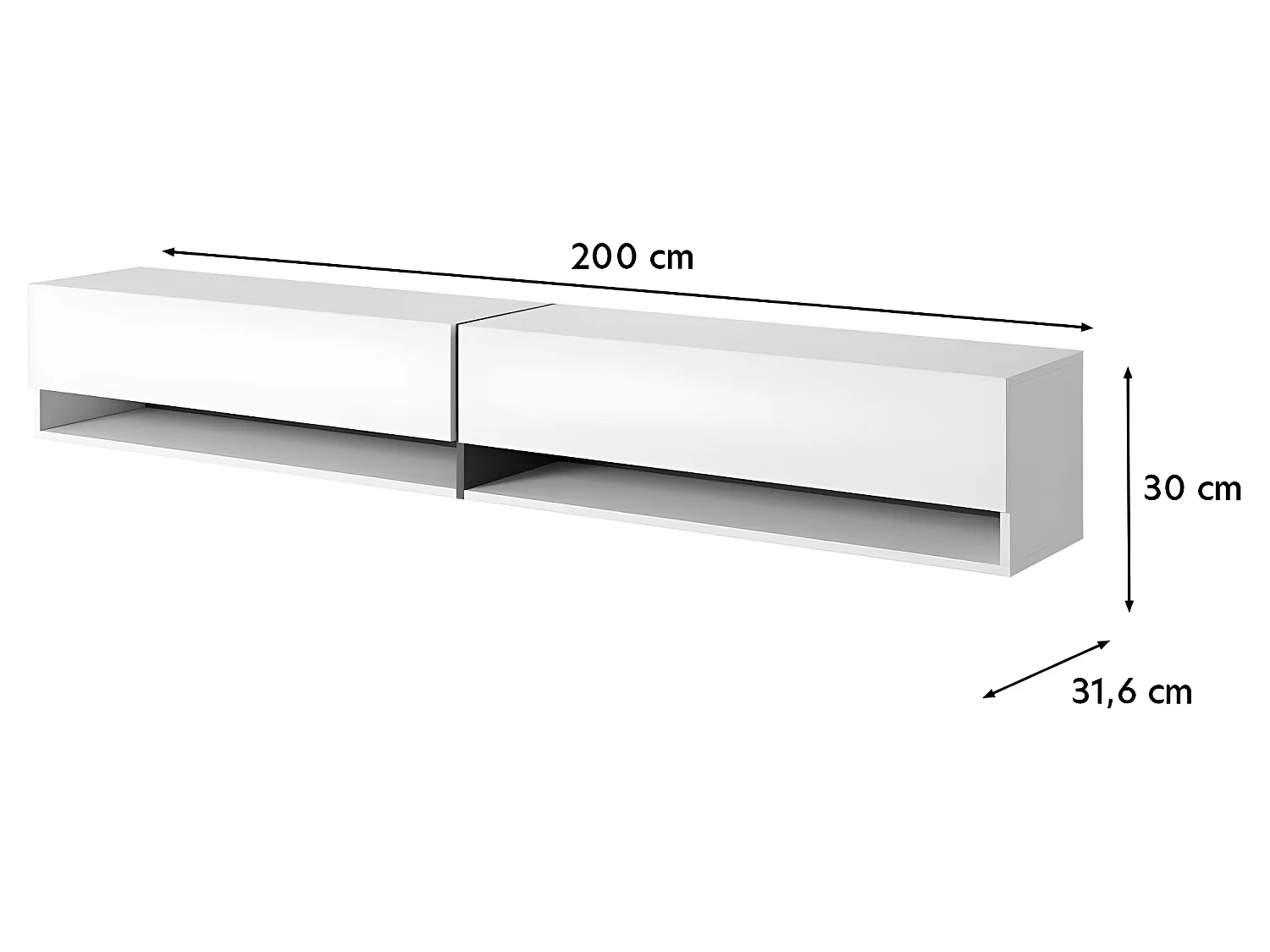 Mueble TV / Mueble de salón - mármol negro con incrustaciones de oro - 200 cm - Mirrgo