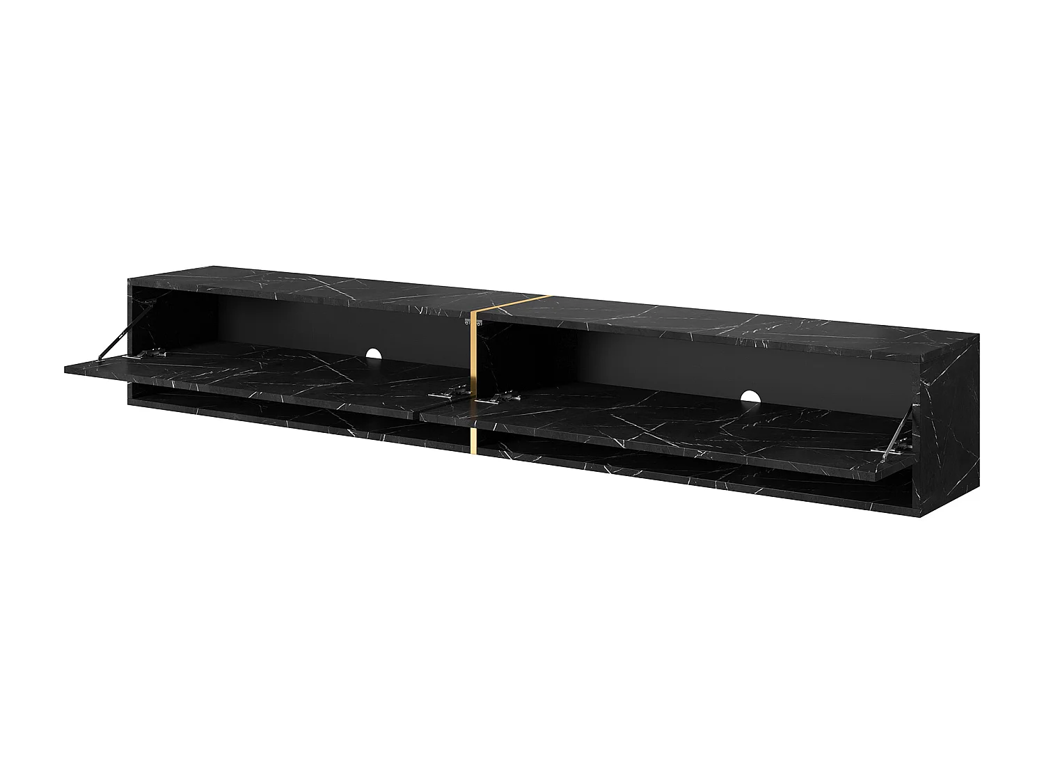 Mueble TV / Mueble de salón - mármol negro con incrustaciones de oro - 200 cm - Mirrgo