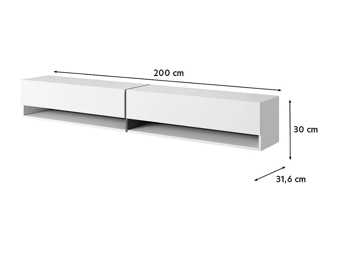 Mueble TV / Mueble de salón - mármol negro con incrustaciones de oro - 200 cm - Mirrgo