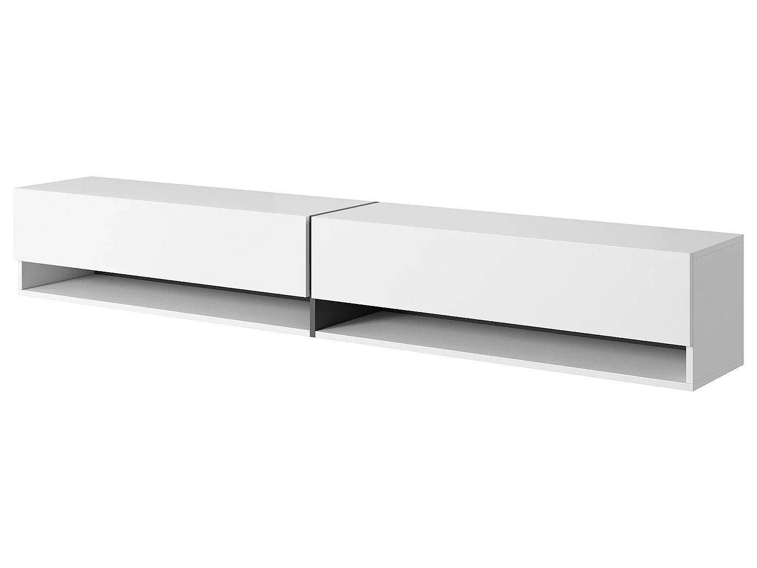 Meuble tv 200 cm -blanc avec insert graphite - MIRRGO