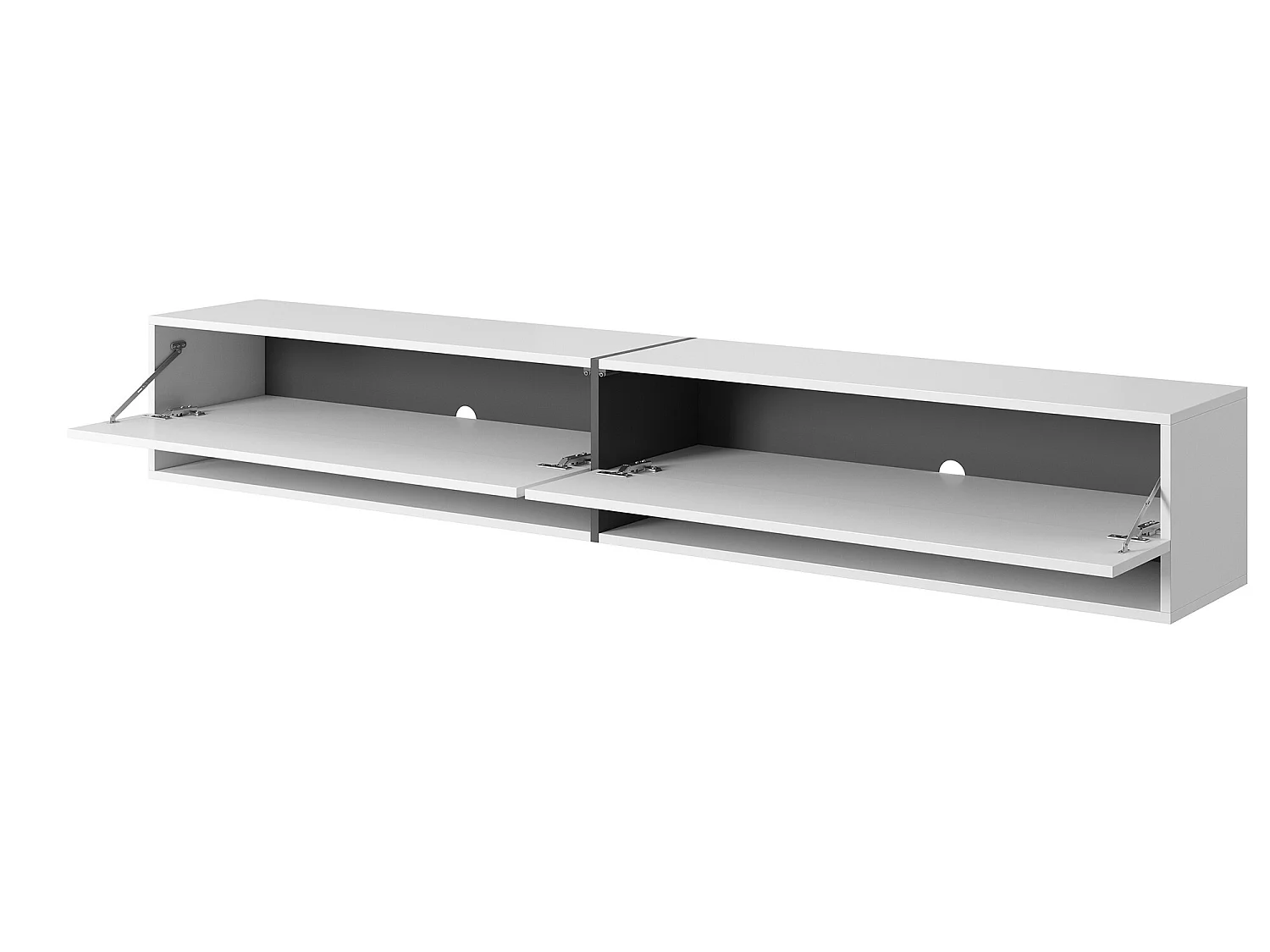 Meuble tv 200 cm -blanc avec insert graphite - MIRRGO