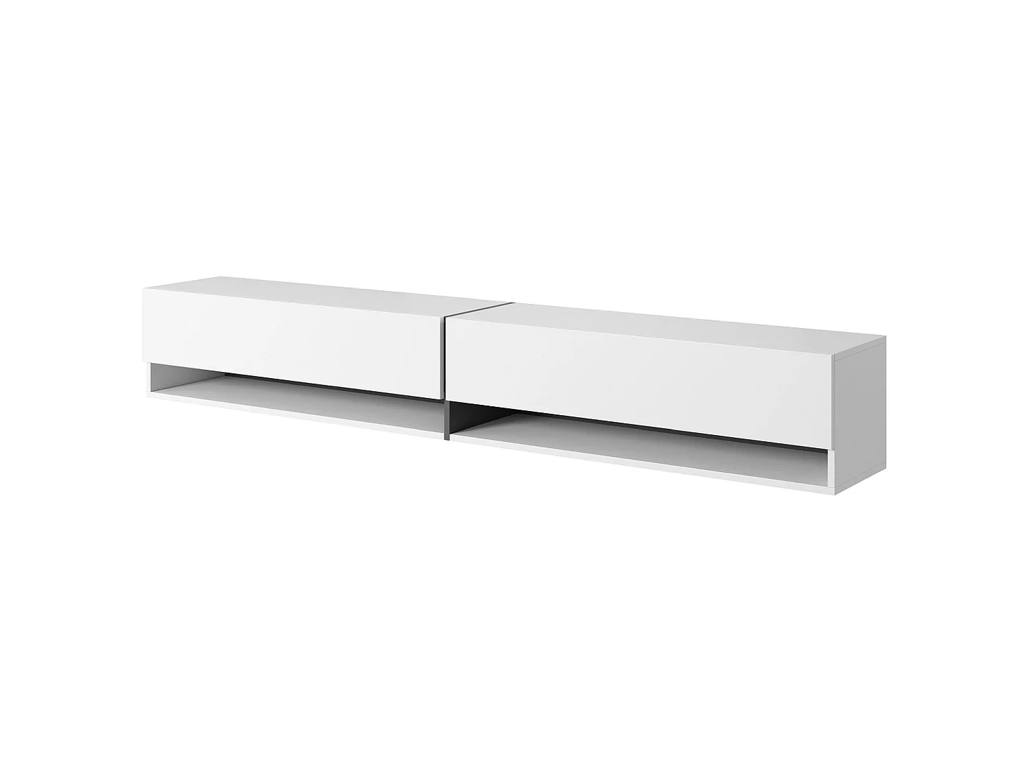 Meuble tv 200 cm -blanc avec insert graphite - MIRRGO