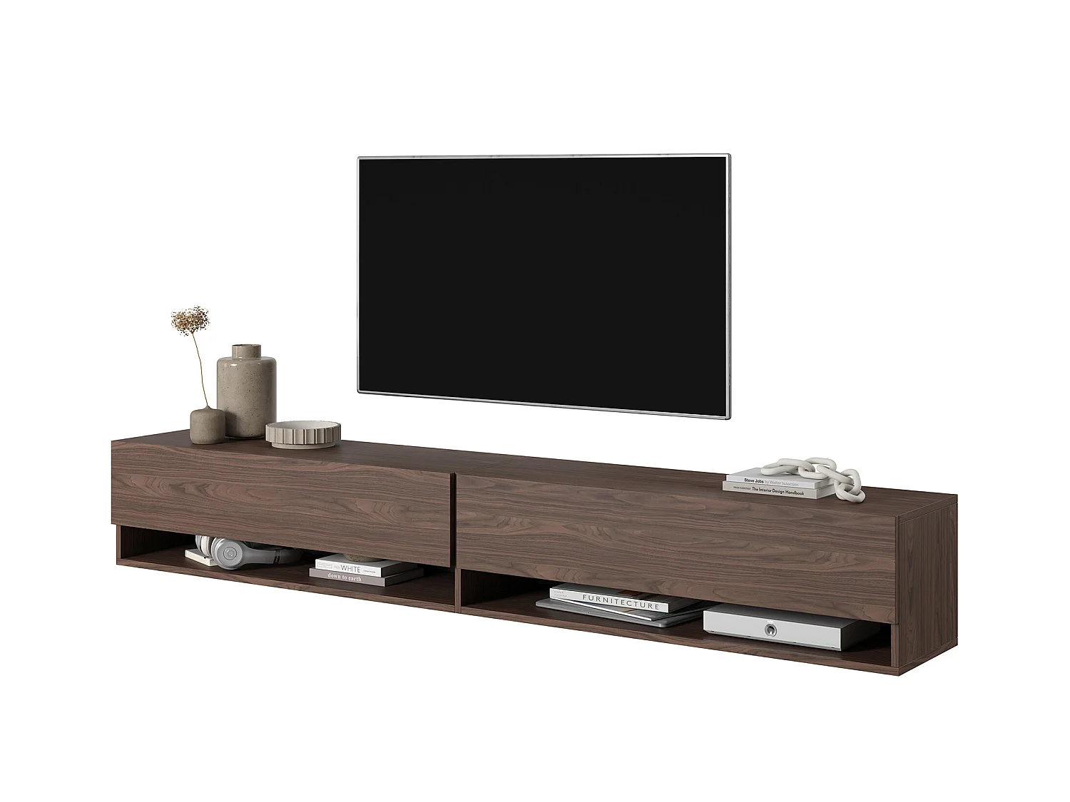 TV-Möbel 200 cm Nussbraun - Mirrgo